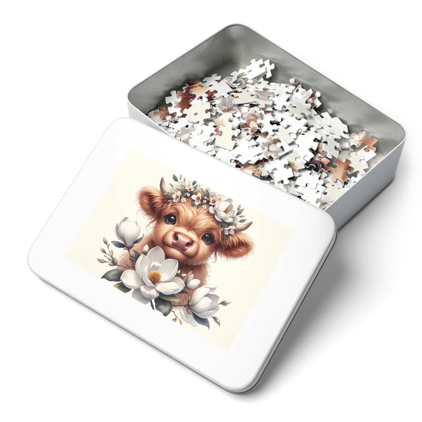 Jigsaw Puzzle, Highland Cow, Personalised/Non-Personalised (30, 110, 252, 500,1000-Piece)