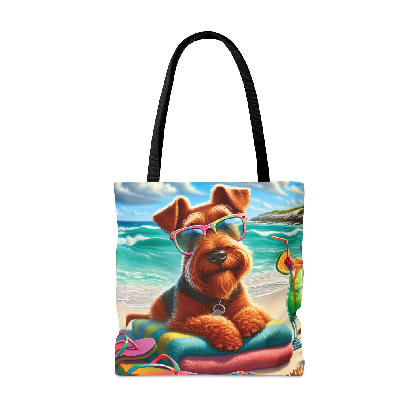 Tote Bag, Dog on Beach, Irish Terrier, Tote bag,  awd-1216