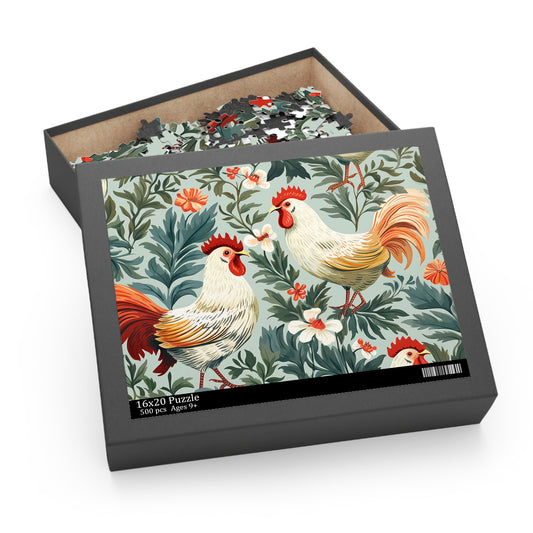 Personalised/Non-Personalised Puzzle, Chickens/Rooster (120, 252, 500-Piece)