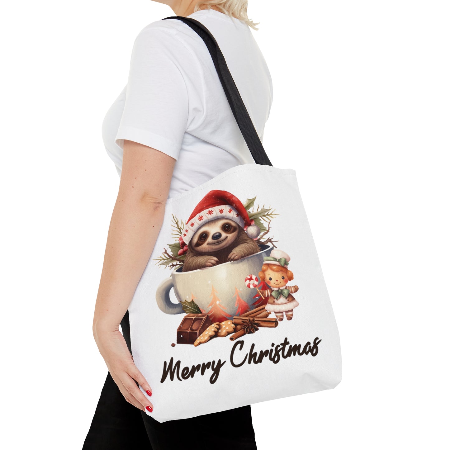 Tote Bag, Christmas, Sloth, Personalised/Non-Personalised Tote bag