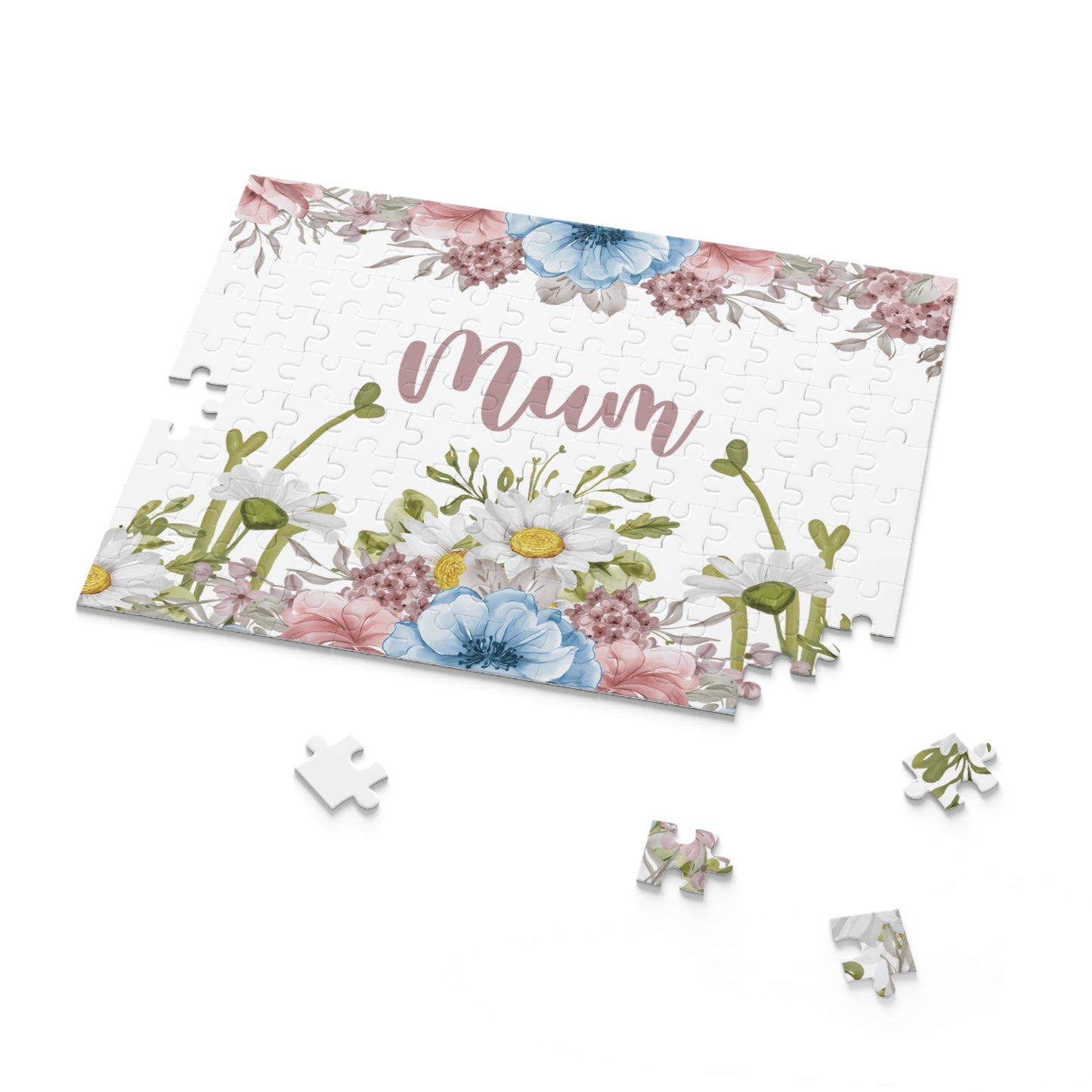 Personalised/Non-Personalised Puzzle, Floral, Mum (120, 252, 500-Piece)