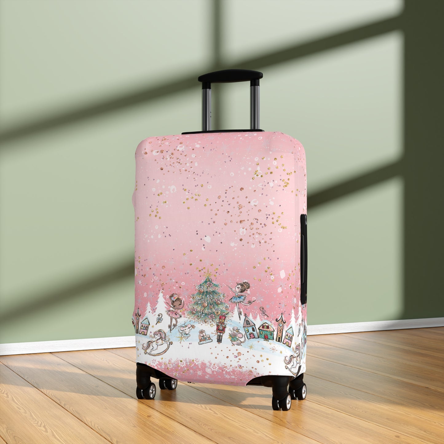 Luggage Cover, Christmas, Nutcracker Pink