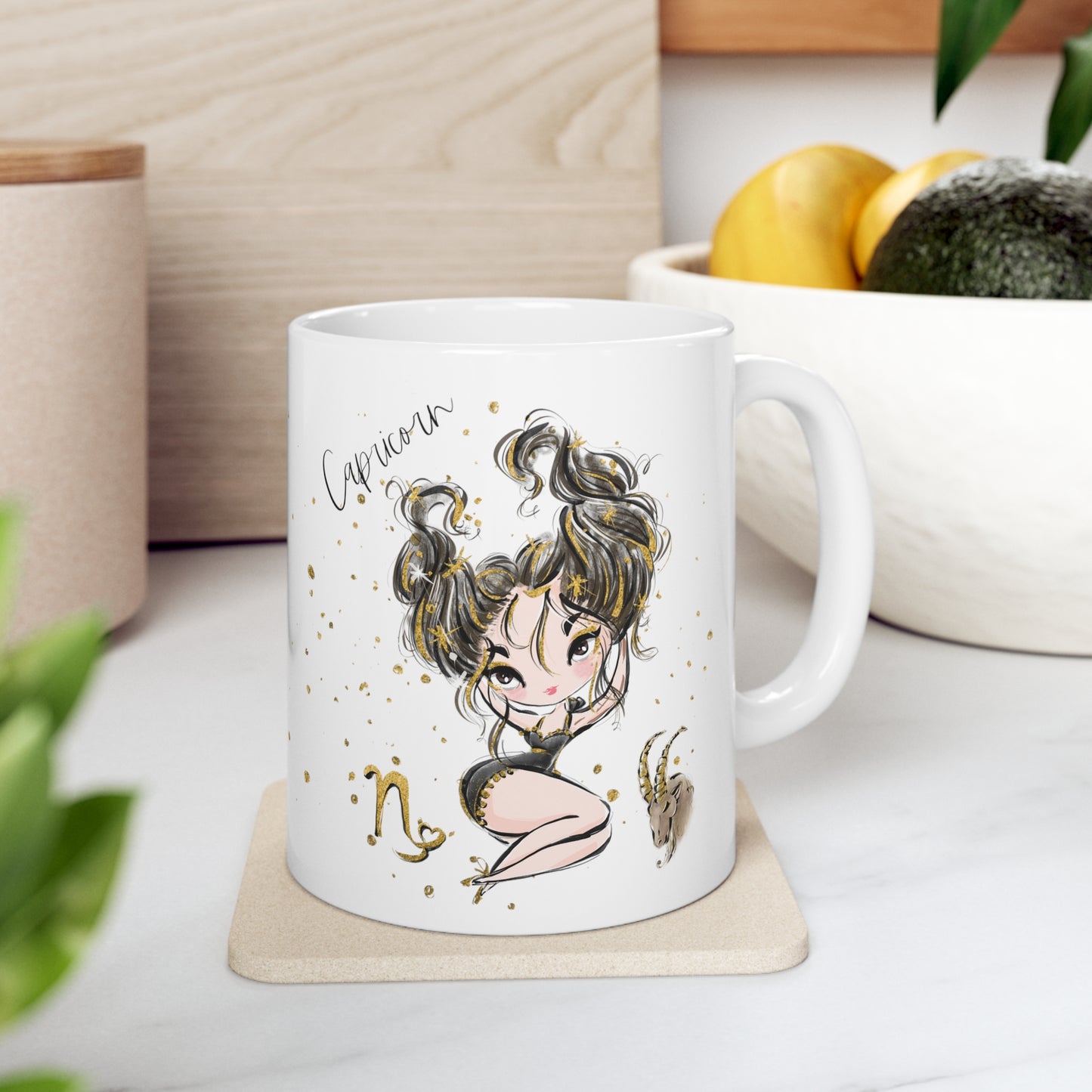 Personalised/Non Personalised Zodiac Sign, Capricorn, Ceramic Mug 11oz