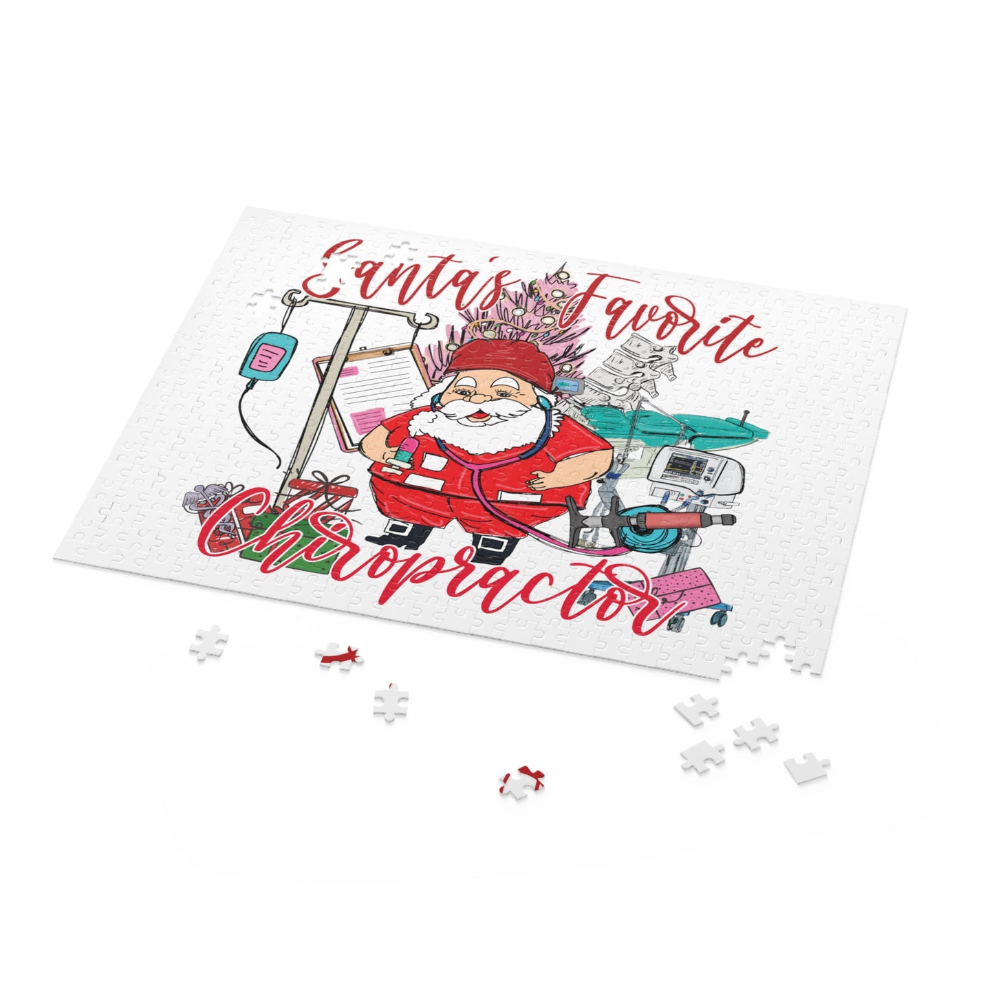 Personalised/Non-Personalised Puzzle, Santa's Favorite Chiropractor (120, 252, 500-Piece)