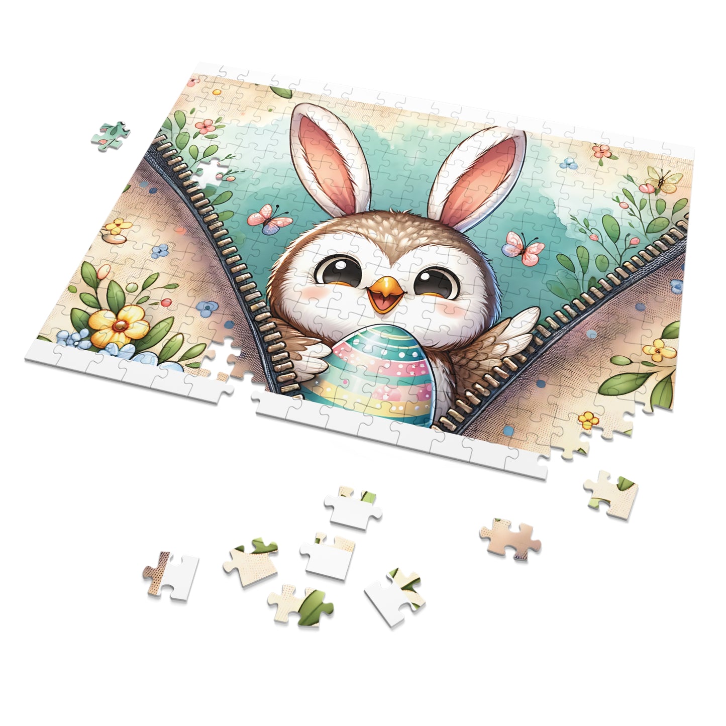 Jigsaw Puzzle, Easter, Owl with Bunny Ears, Personalised/Non-Personalised (30, 110, 252, 500,1000-Piece)