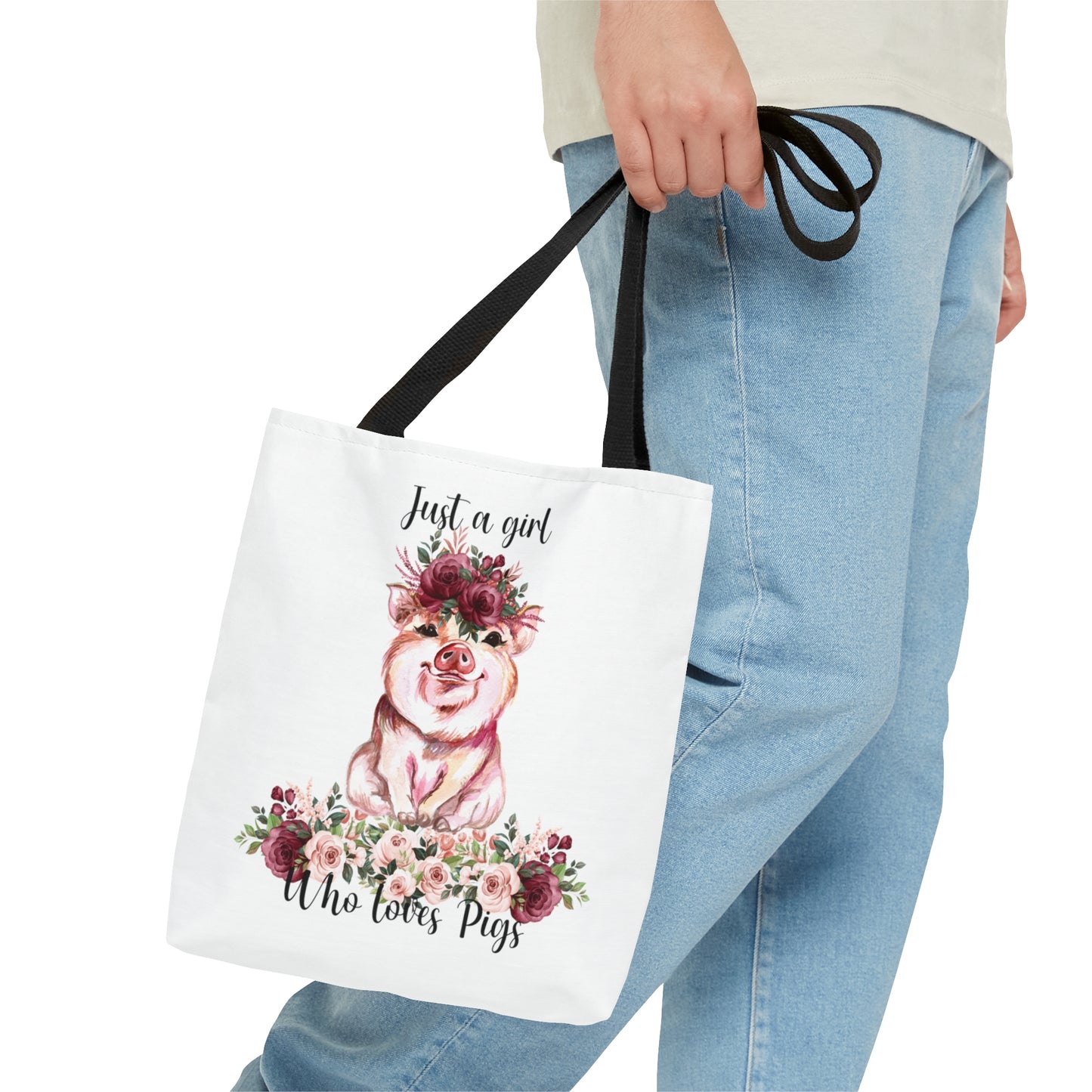 Tote Bag, Just a Girl Who Loves Pigs, Personalised/Non-Personalised Tote bag