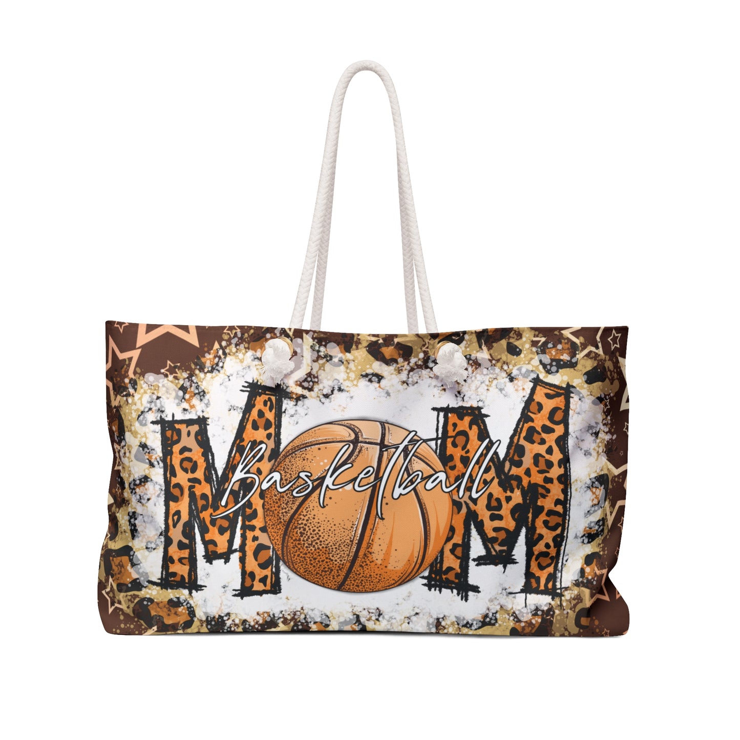 Personalised/Non-Personalised Weekender Bag, Basketball Mum/Mom, Cow, Large Weekender Bag, Beach Bag, Book Bag