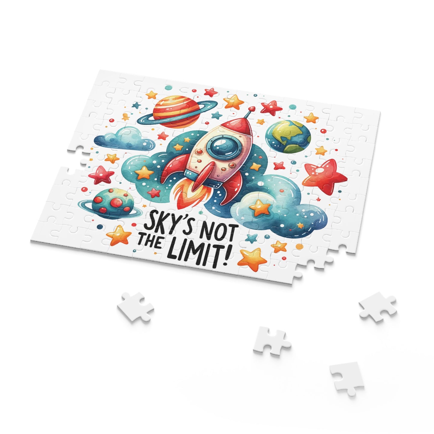 Personalised/Non-Personalised Puzzle, Rocket, Sky's not the Limit (120, 252, 500-Piece)