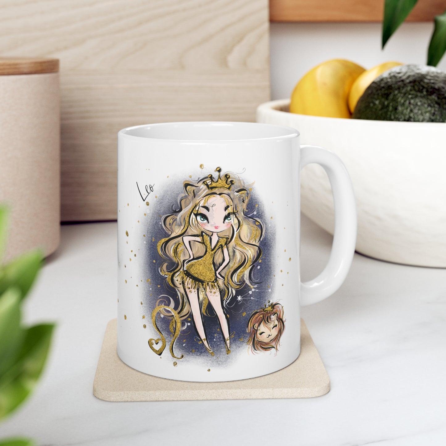 Personalised/Non Personalised Zodiac Sign, Leo, Ceramic Mug 11oz