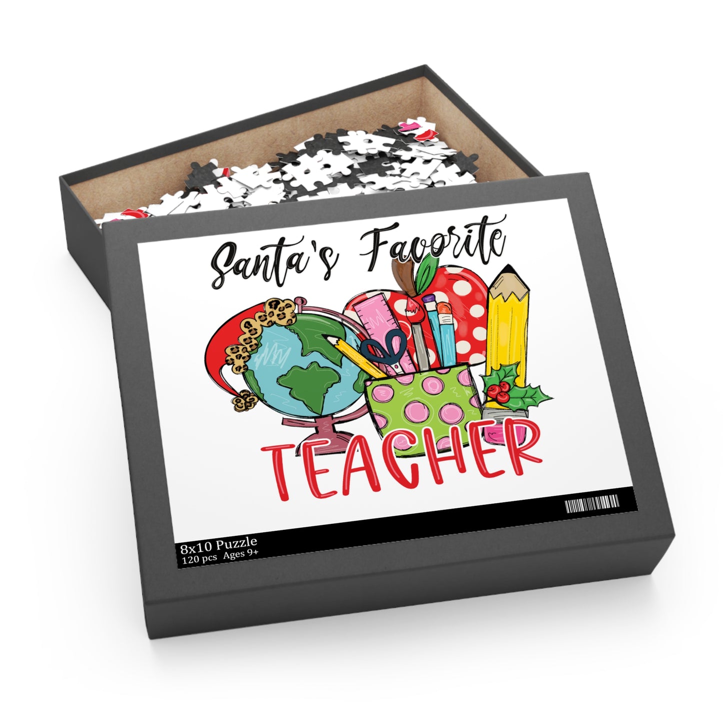 Personalised/Non-Personalised Puzzle, Santa's Favorite Teacher (120, 252, 500-Piece)