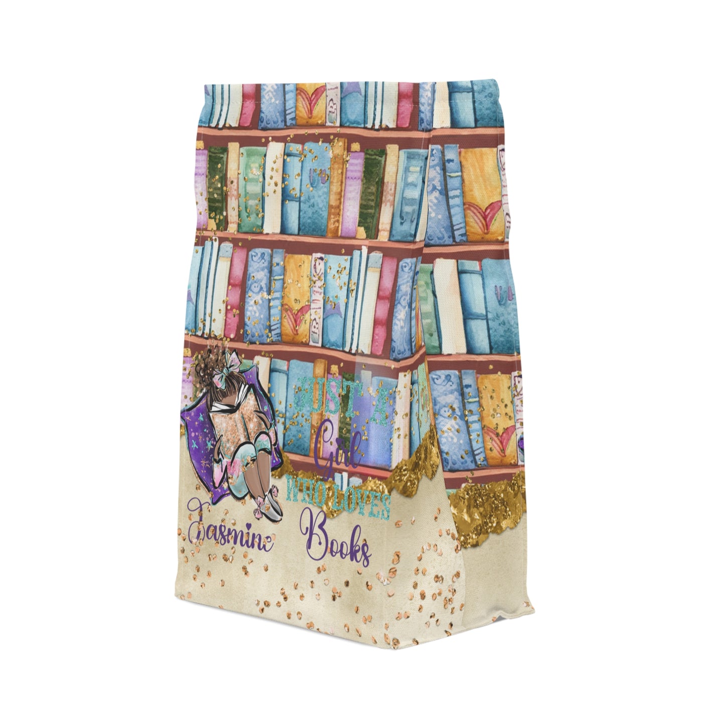 Personalised Insulated Lunch Bag, Just A Girl Who Loves Books Lunch Bag,