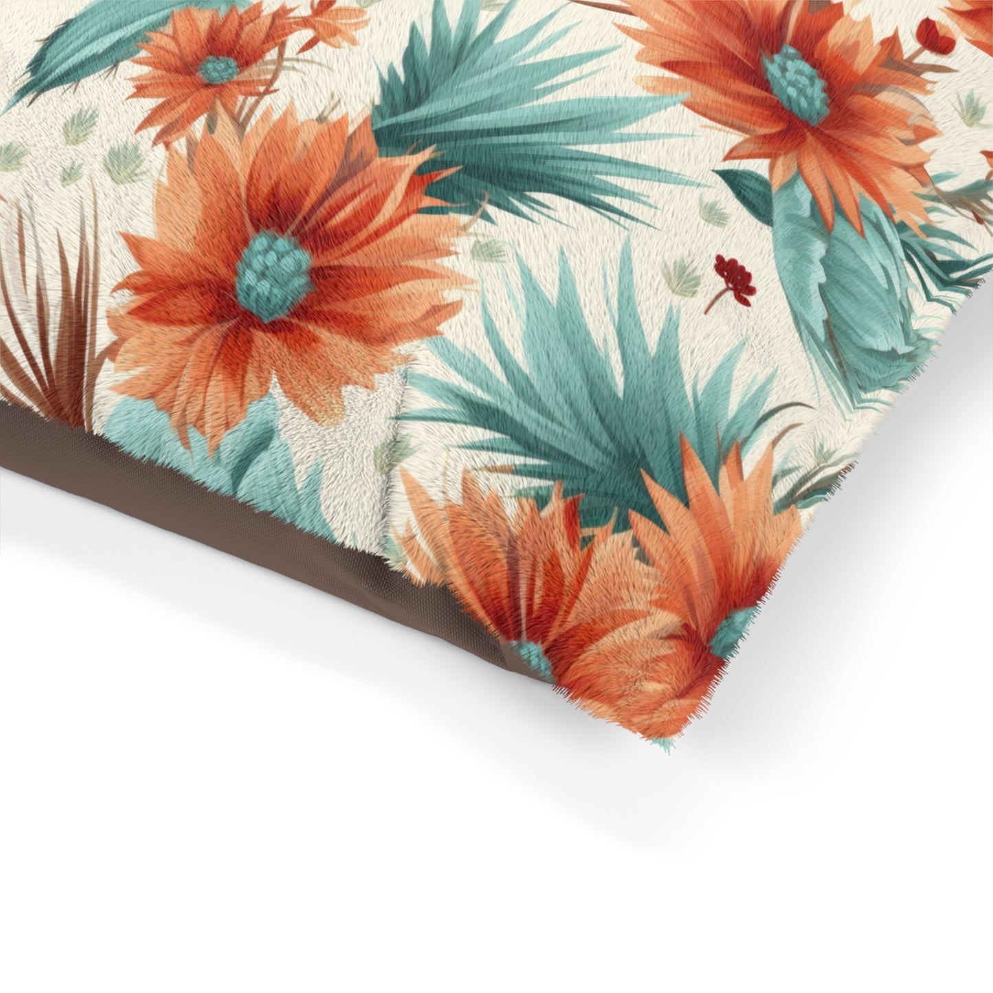 Luxury Pet Bed, feather soft fleece, Retro Floral