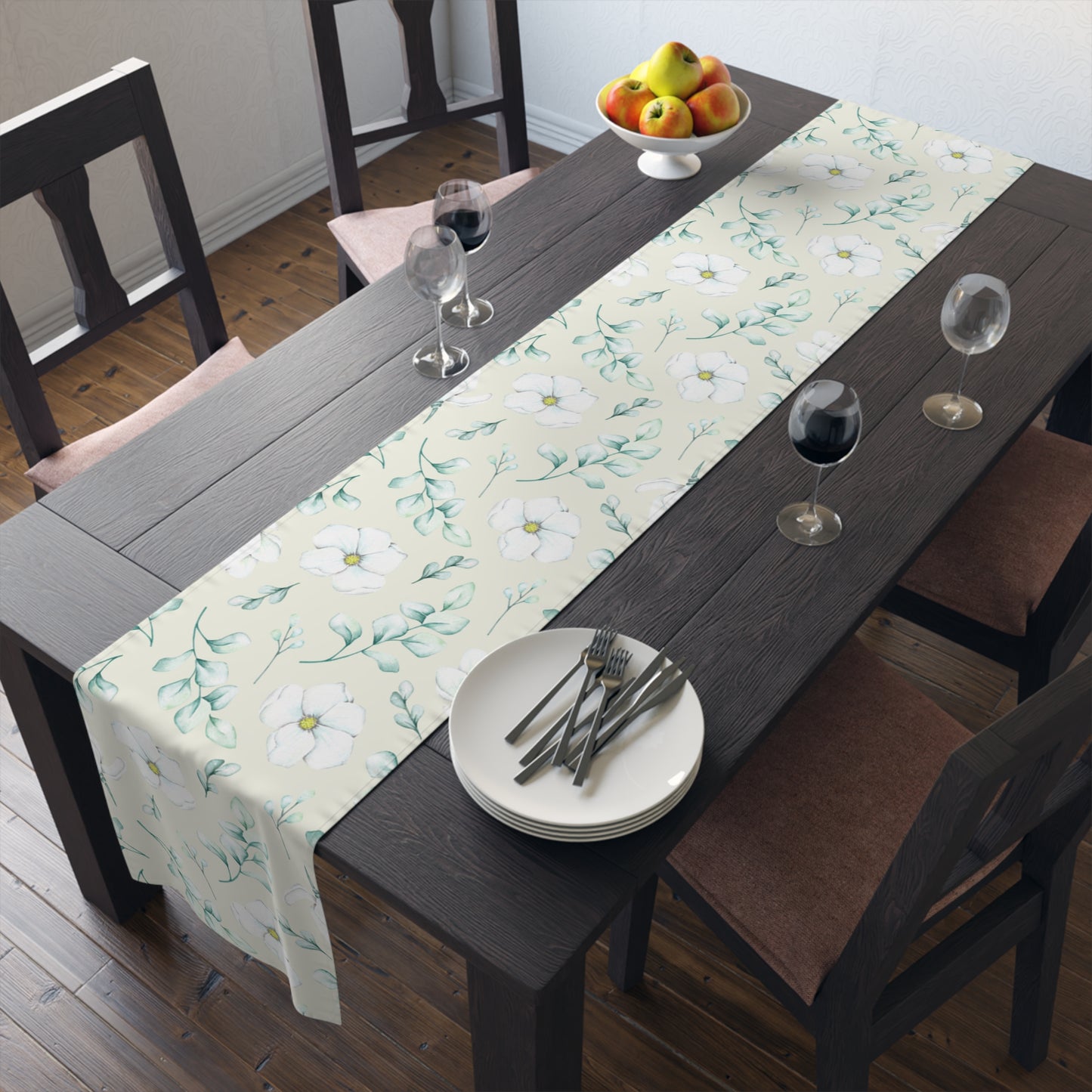 Floral Table Runner, Cotton Twill and Poly Available