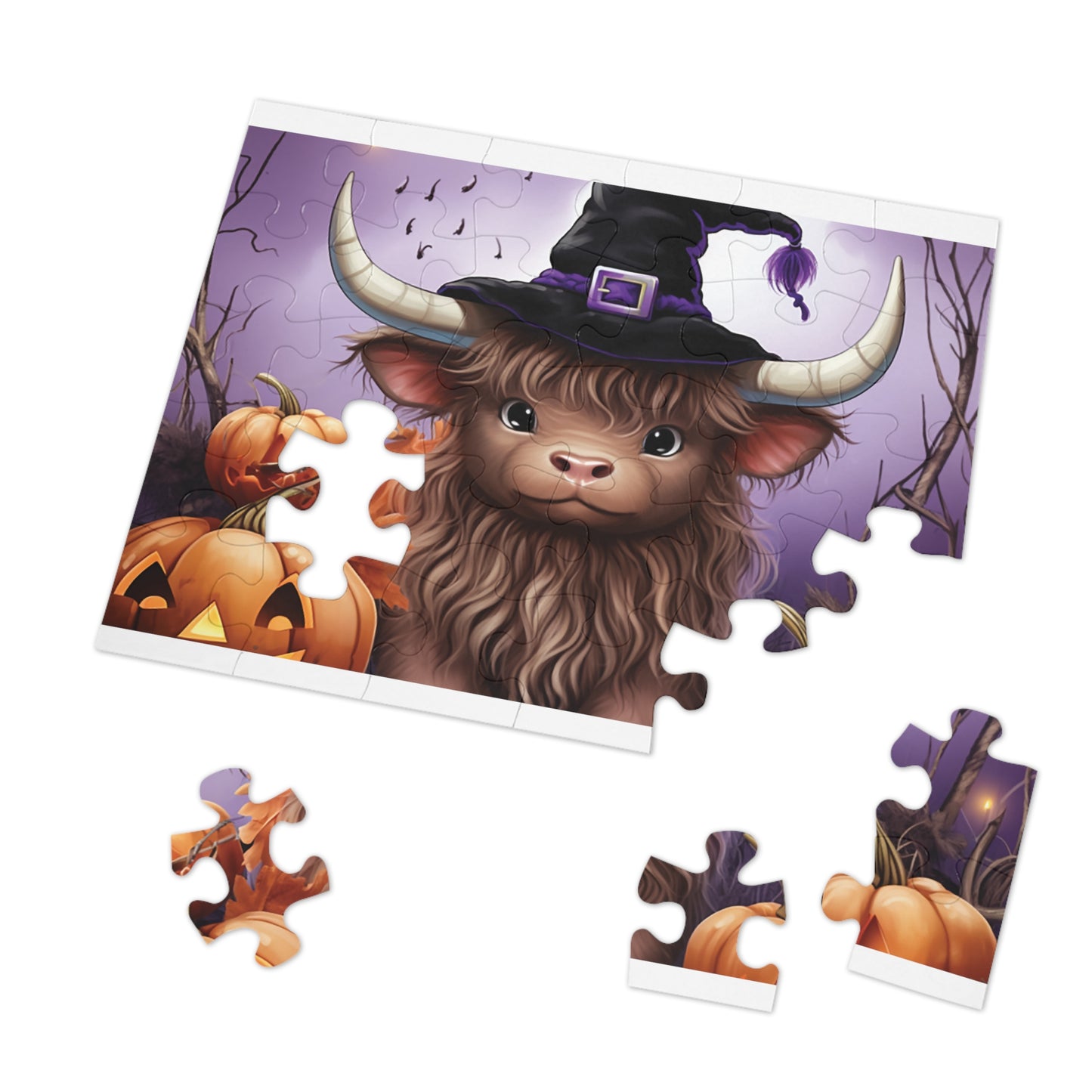 Jigsaw Puzzle, Highland Cow, Personalised/Non-Personalised (30, 110, 252, 500,1000-Piece)