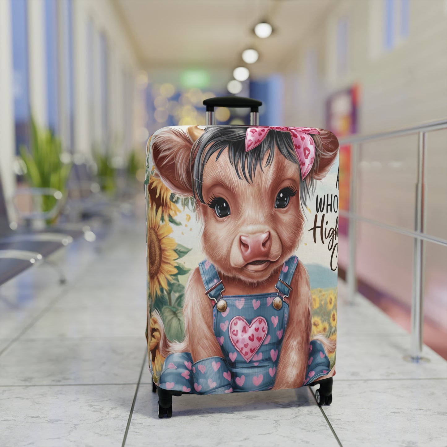 Luggage Cover, Just a Girl who Loves Highland Cows, awd-3092