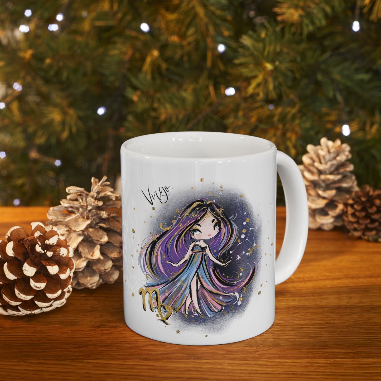 Personalised/Non Personalised Zodiac Sign, Virgo, Ceramic Mug 11oz