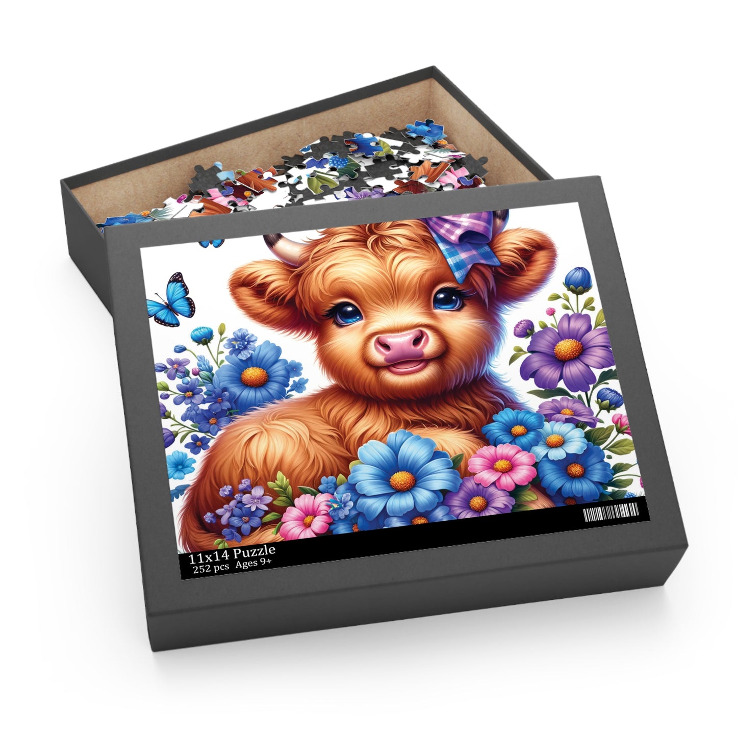 Personalised/Non-Personalised Puzzle, Highland Cow (120, 252, 500-Piece)