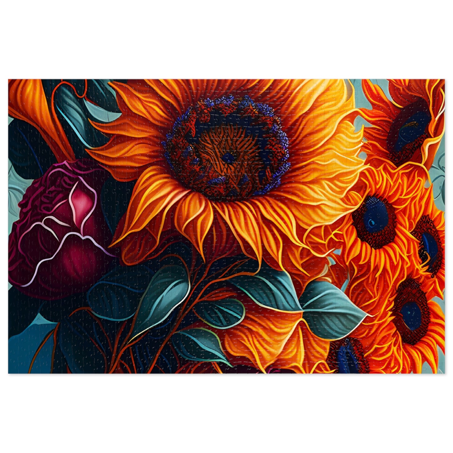 Puzzle, Sunflower, Personalised/Non-Personalised (30, 110, 252, 500,1000-Piece) awd-625