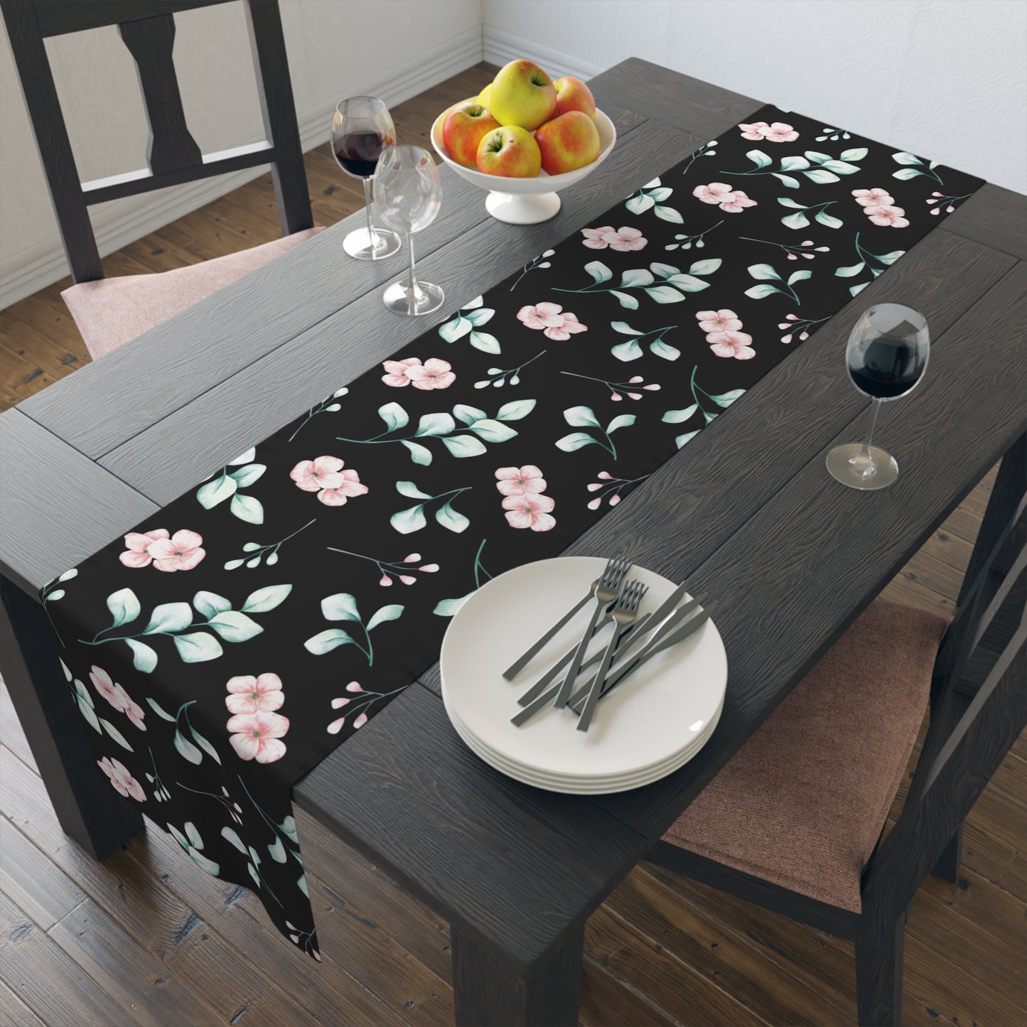 Floral Table Runner, Cotton Twill and Poly Available