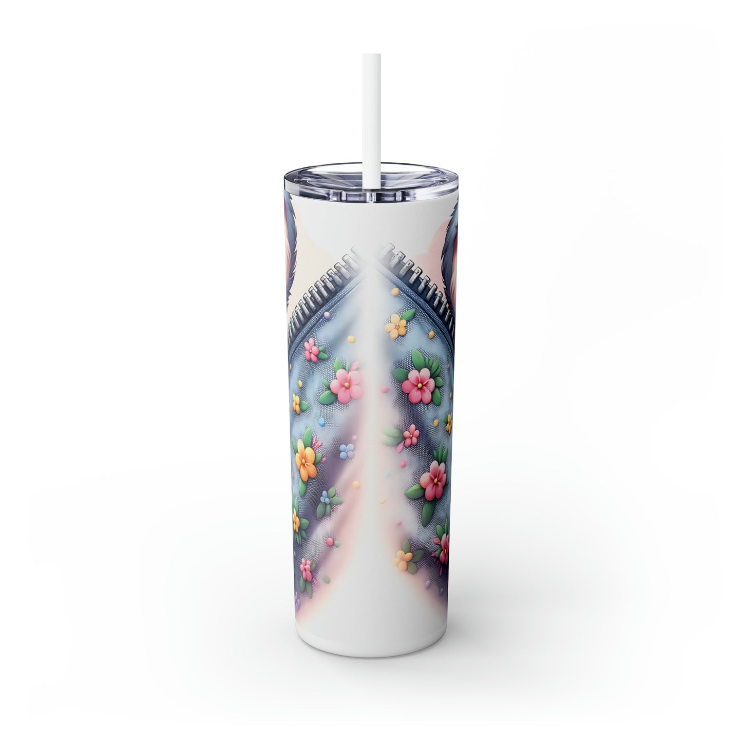 Skinny Tumbler with Straw, 20oz, Easter, Koala, awd-1304