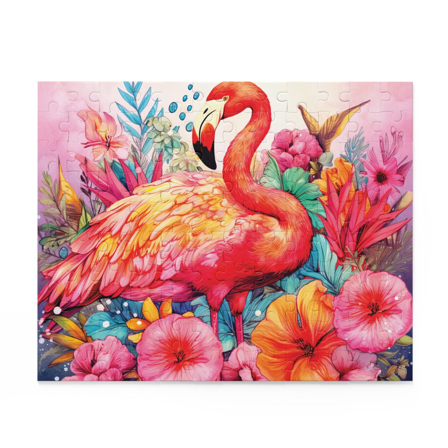 Personalised/Non-Personalised Puzzle, Flamingo (120, 252, 500-Piece)