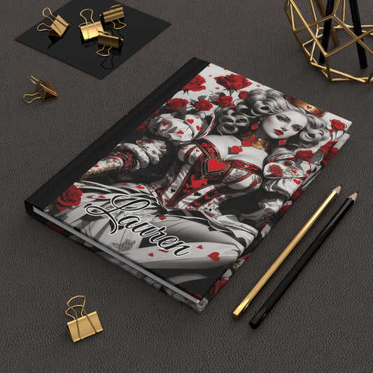 Personalised Hardcover Journal Matte, Queen of Hearts, awd-1439