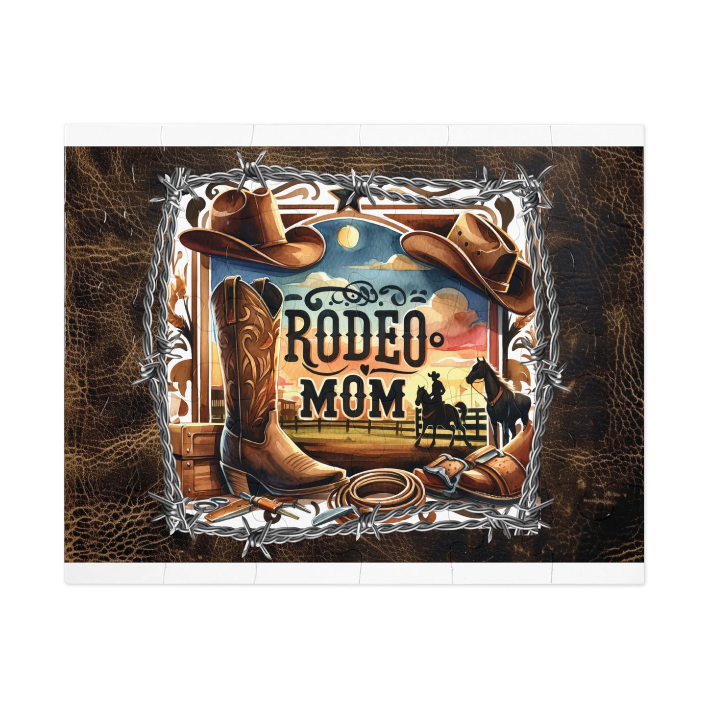 Puzzle, Western, Rodeo Mom, Personalised/Non-Personalised (30, 110, 252, 500,1000-Piece) awd-611