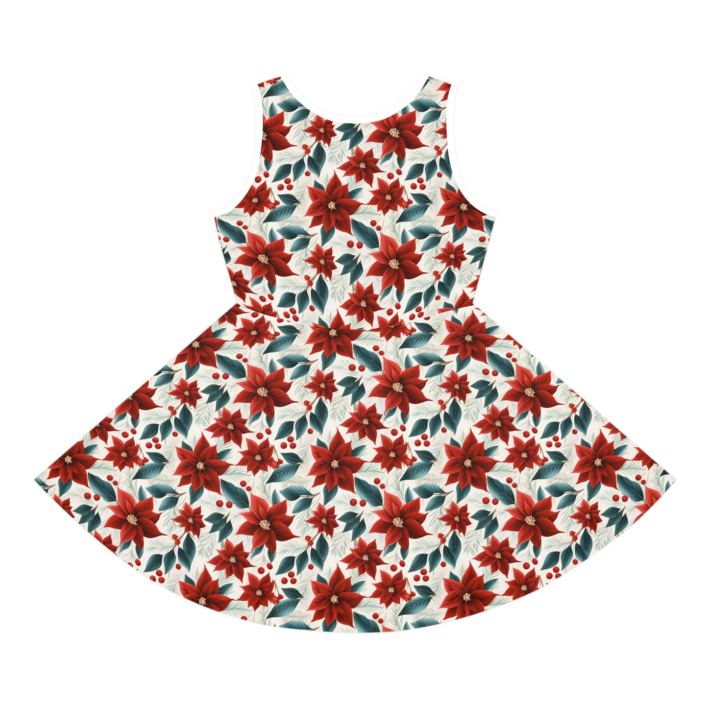 Girls' Sleeveless Sundress Red Poinsettia