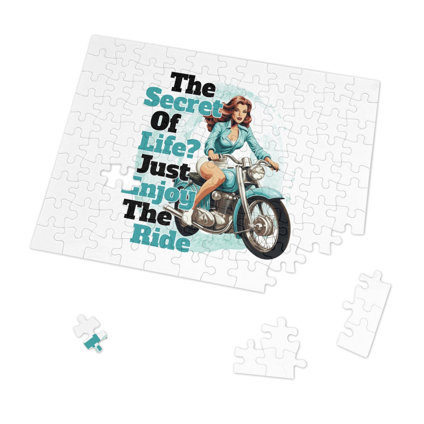 Jigsaw Puzzle, Motorbike, The Secret of Life Just enjoy the Ride, Personalised/Non-Personalised (30, 110, 252, 500,1000-Piece)