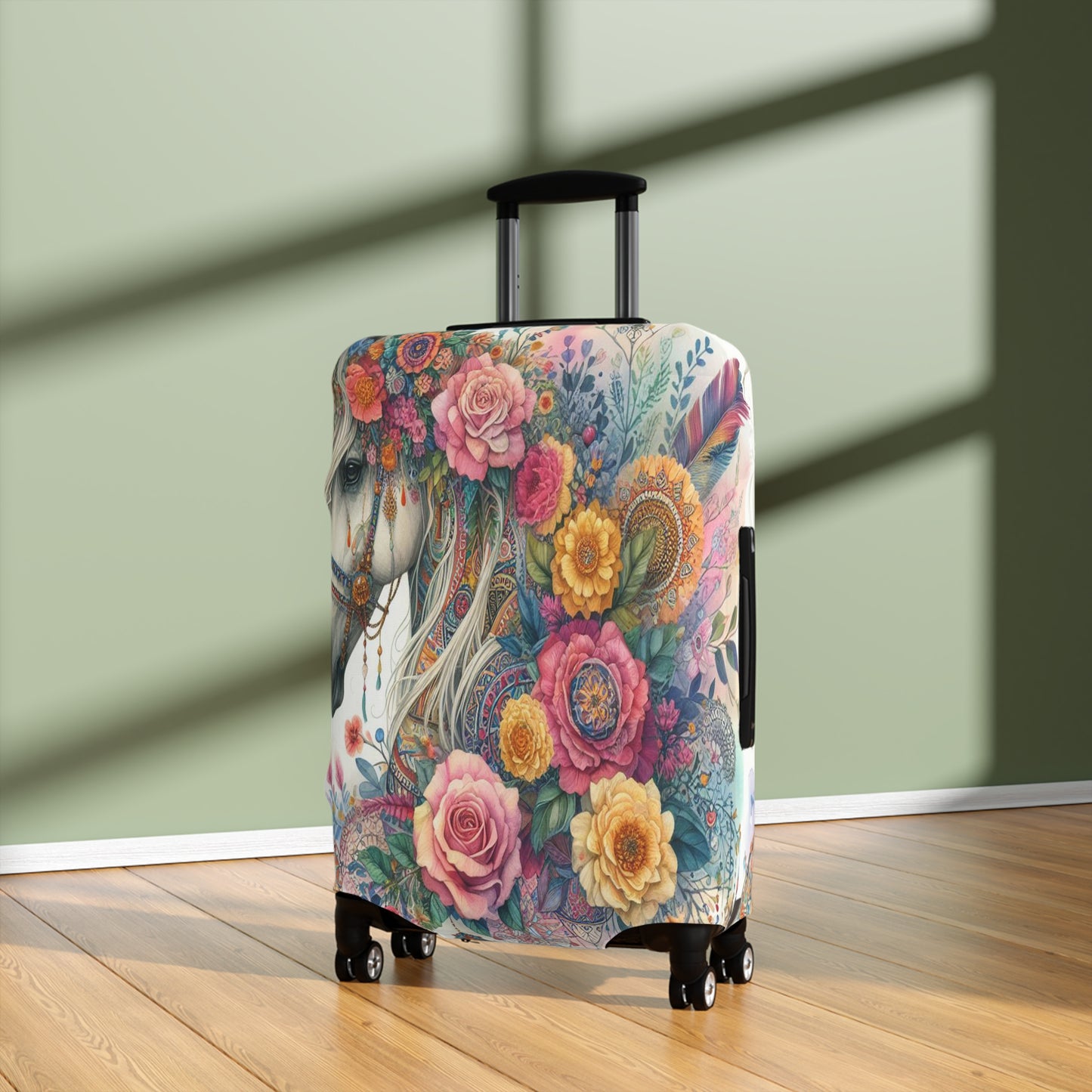 Luggage Cover, Country and Western, Boho Floral Horse, awd-1741