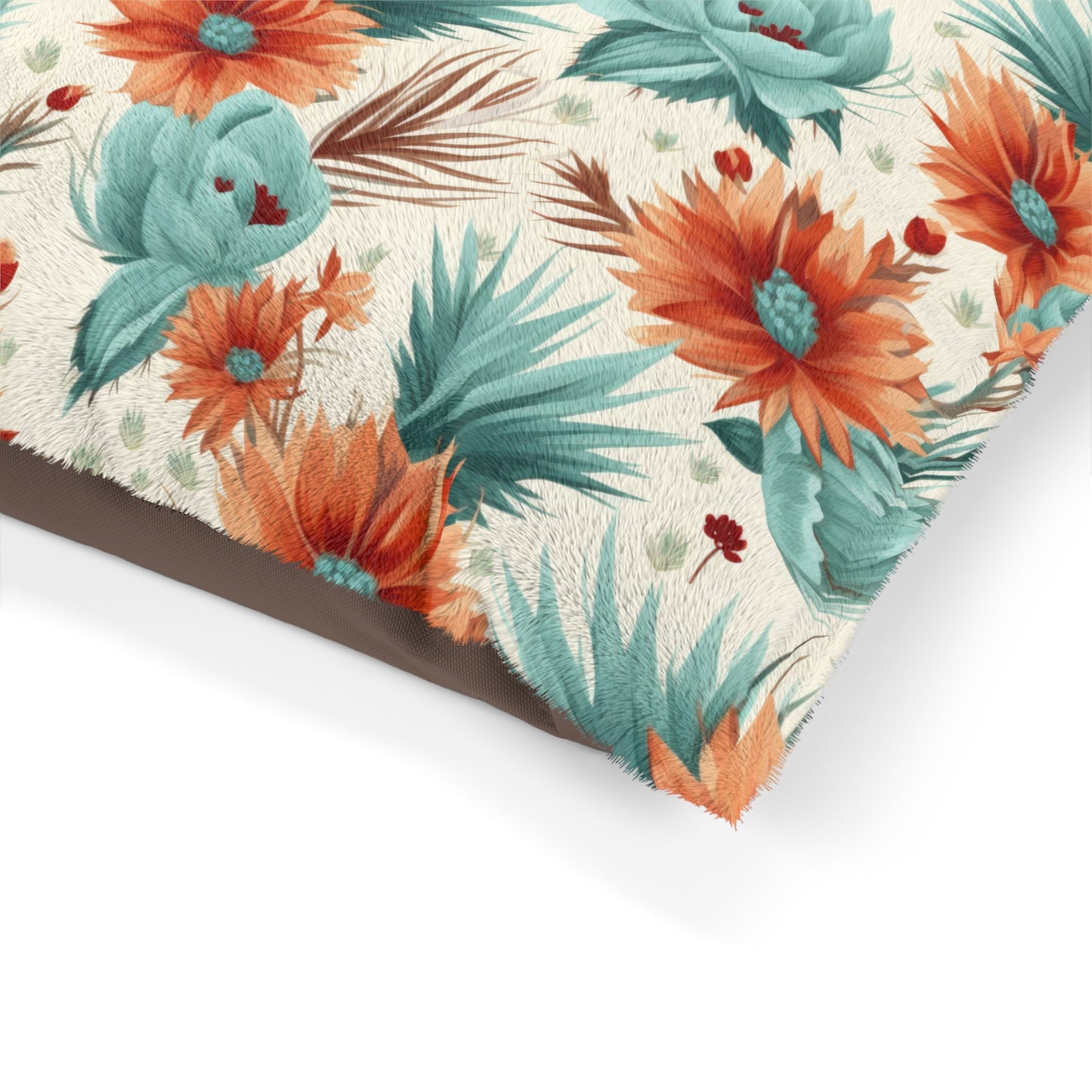 Luxury Pet Bed, feather soft fleece, Retro Floral