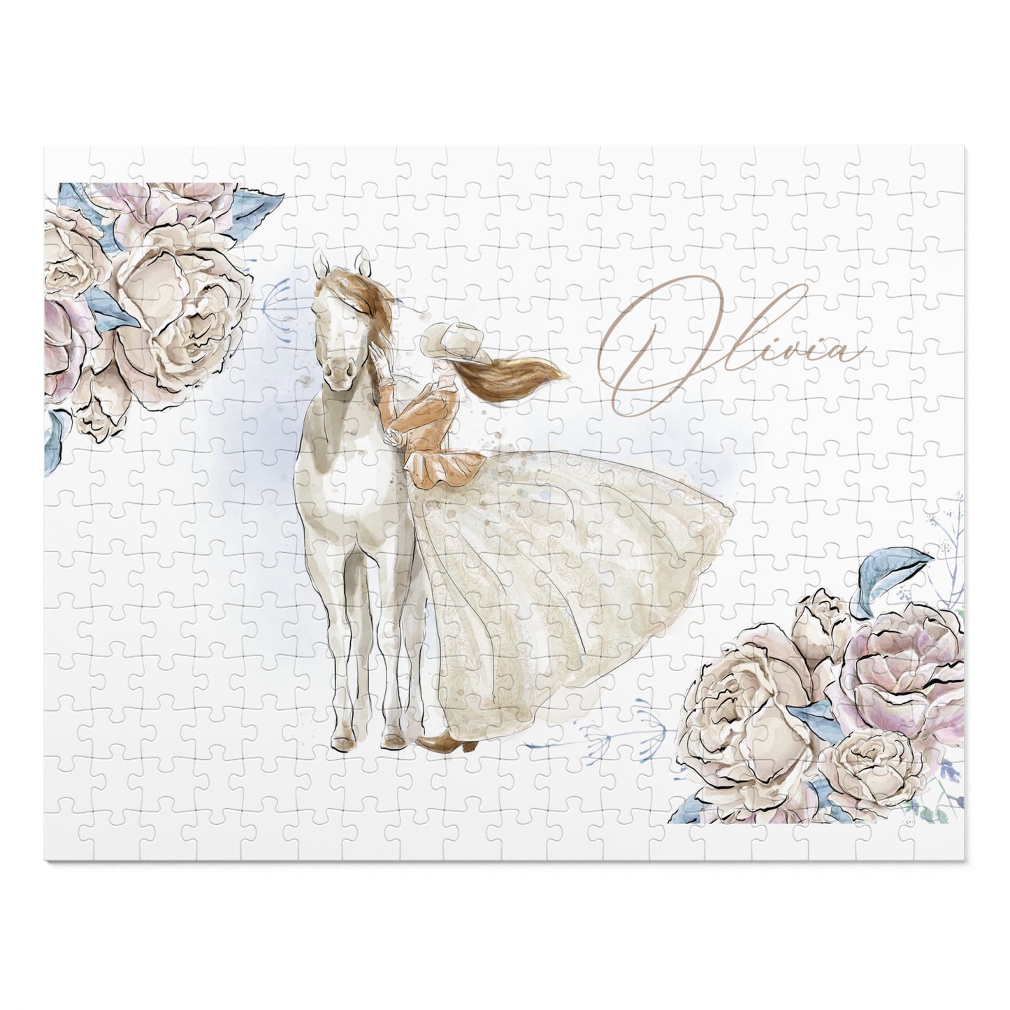 Jigsaw Puzzle, Western, Just a Girl Who Loves Horses, Personalised/Non-Personalised (30, 110, 252, 500,1000-Piece)