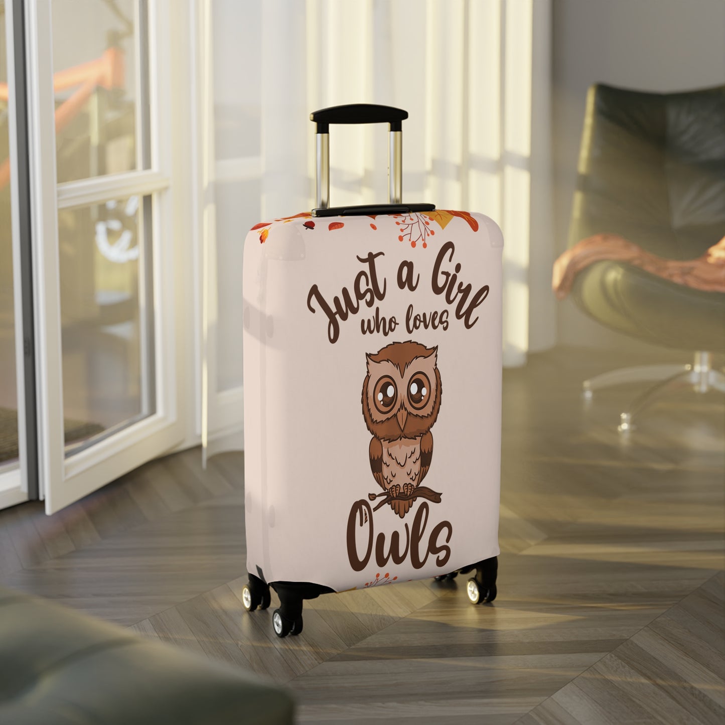 Luggage Cover, Just a Girl who loves Owls, awd-1713