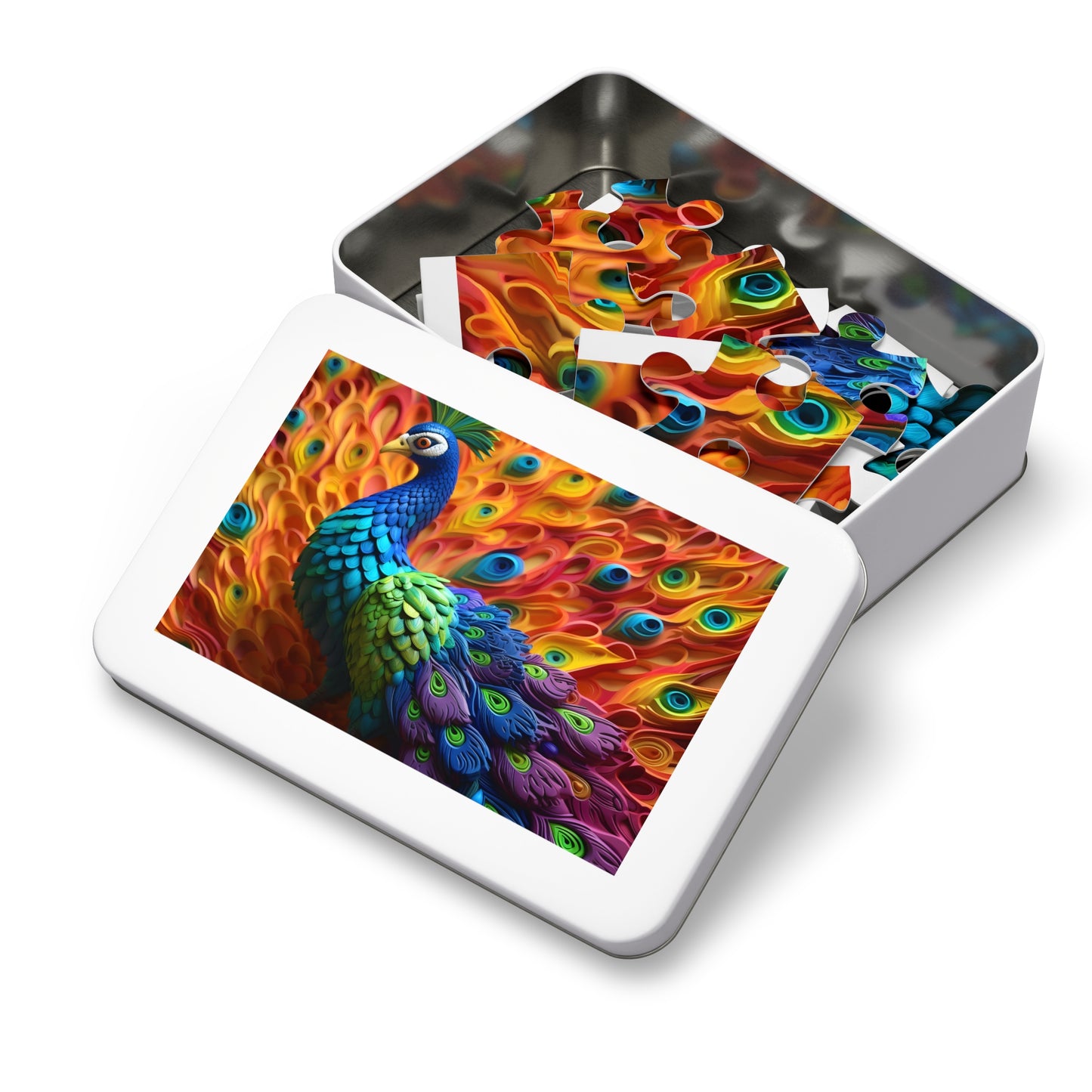 Puzzle, Peacock, Personalised/Non-Personalised (30, 110, 252, 500,1000-Piece) awd-575