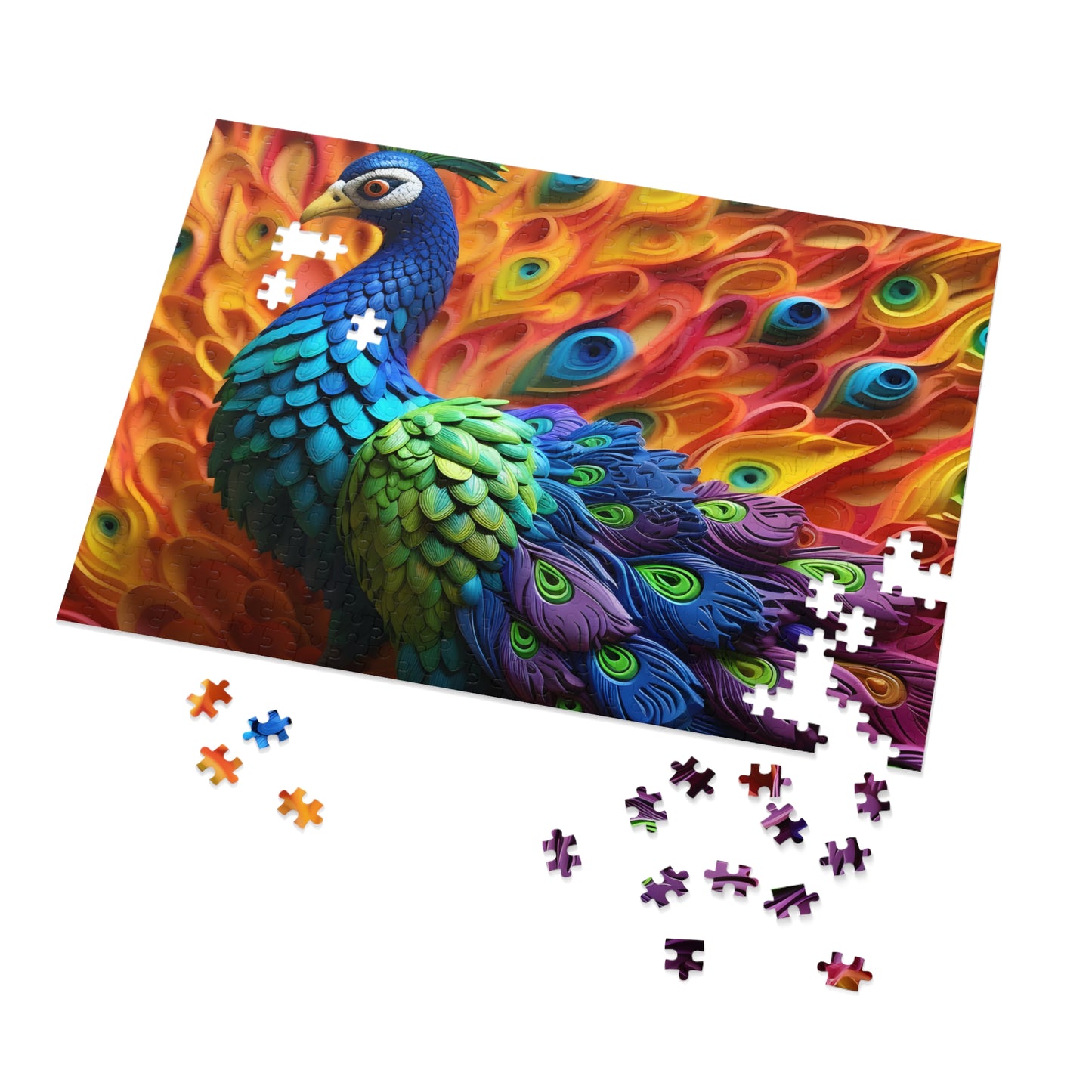 Puzzle, Peacock, Personalised/Non-Personalised (30, 110, 252, 500,1000-Piece) awd-575
