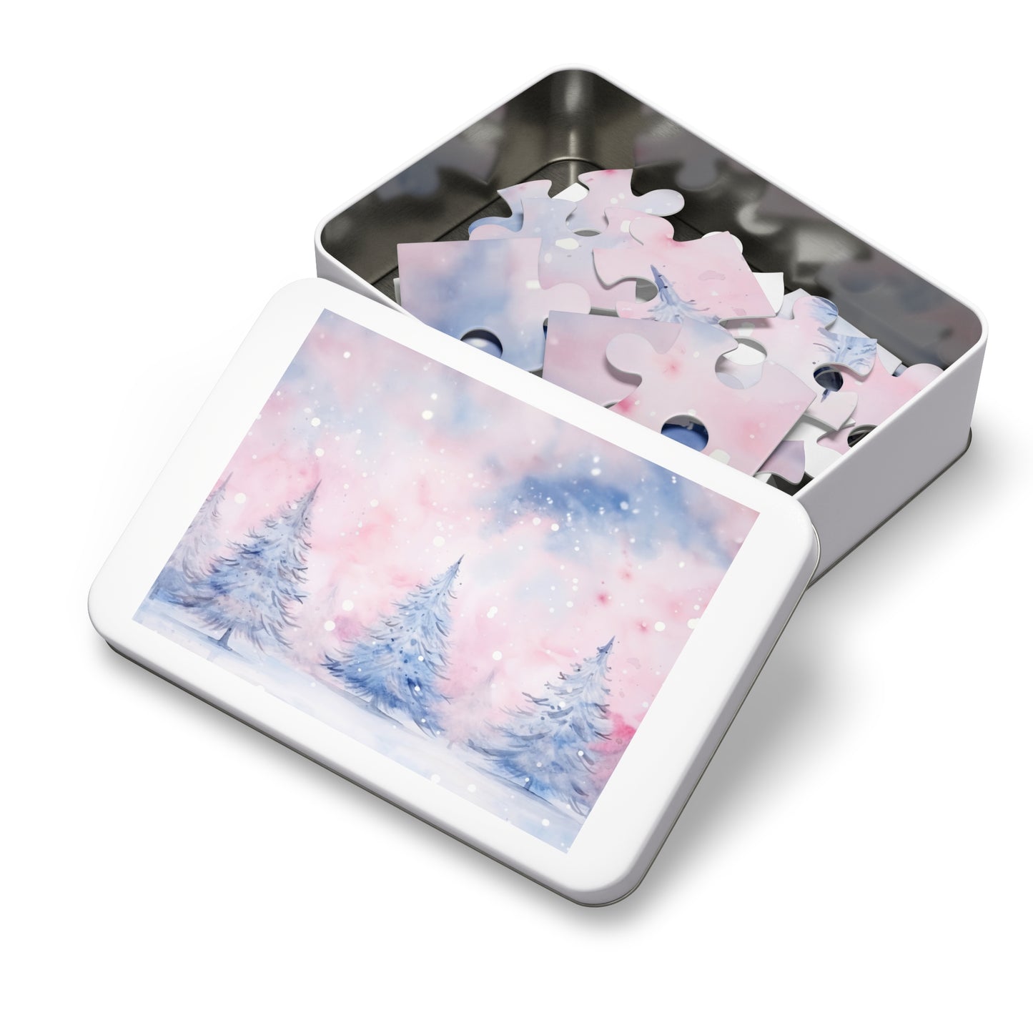 Puzzle, Christmas Trees, Personalised/Non-Personalised (30, 110, 252, 500,1000-Piece) Awd-552