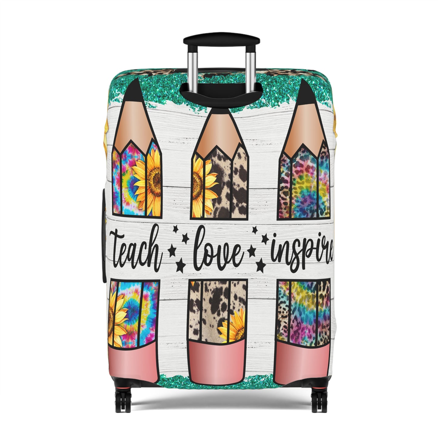 Luggage Cover, Teacher, Teach, Love, Inspire, awd-1755