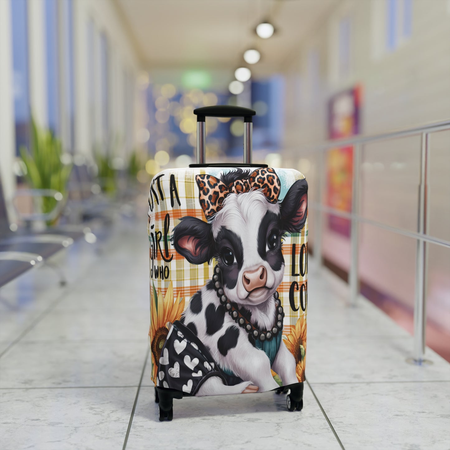 Luggage Cover, Just a Girl who Loves Cows, awd-3090