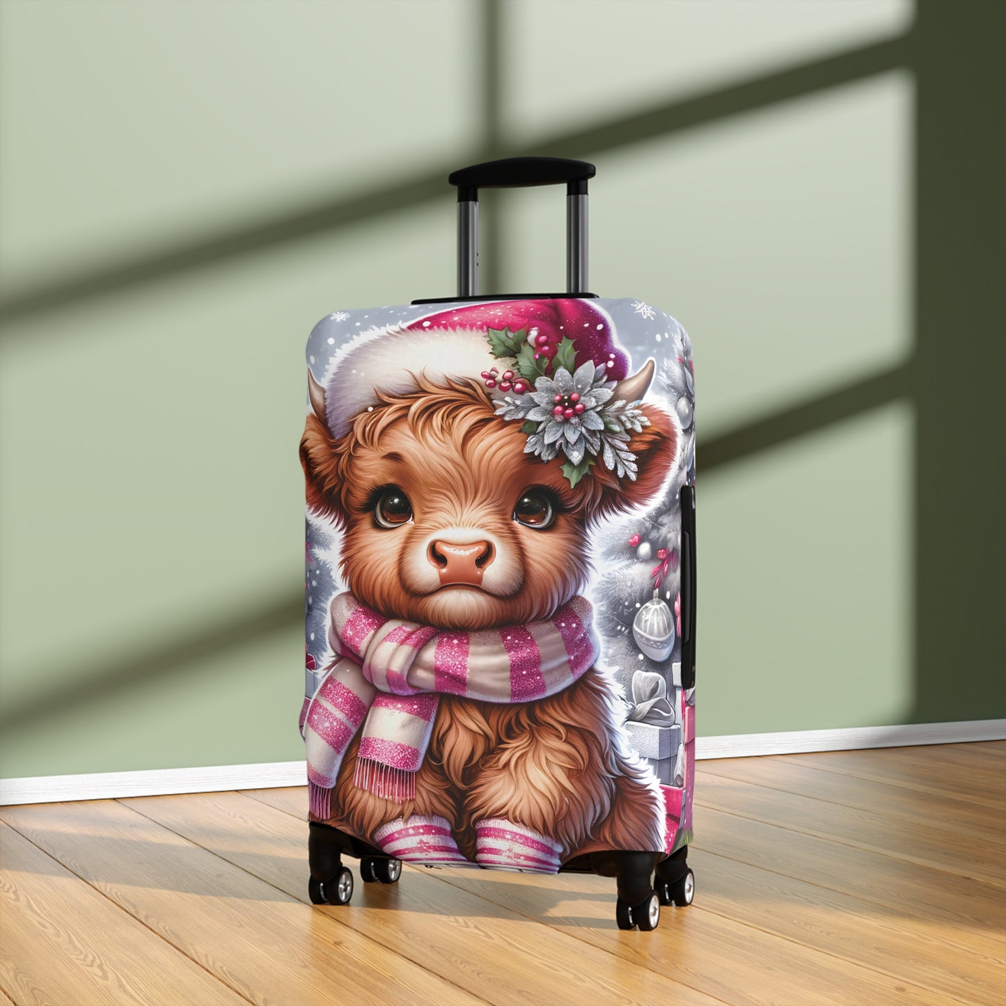 Luggage Cover, Christmas, Highland Cow, awd-1351