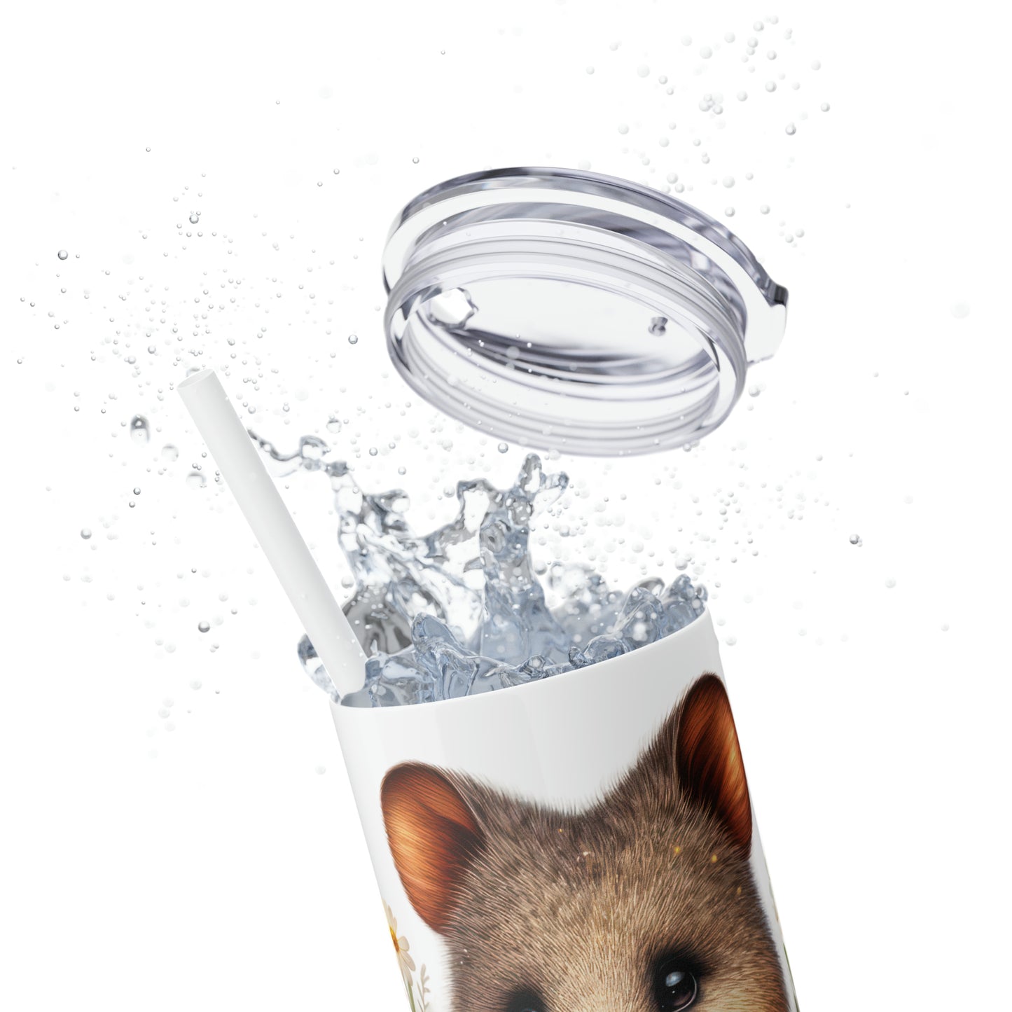 Skinny Tumbler with Straw, 20oz, Australian Animal, Quokka, awd-1332