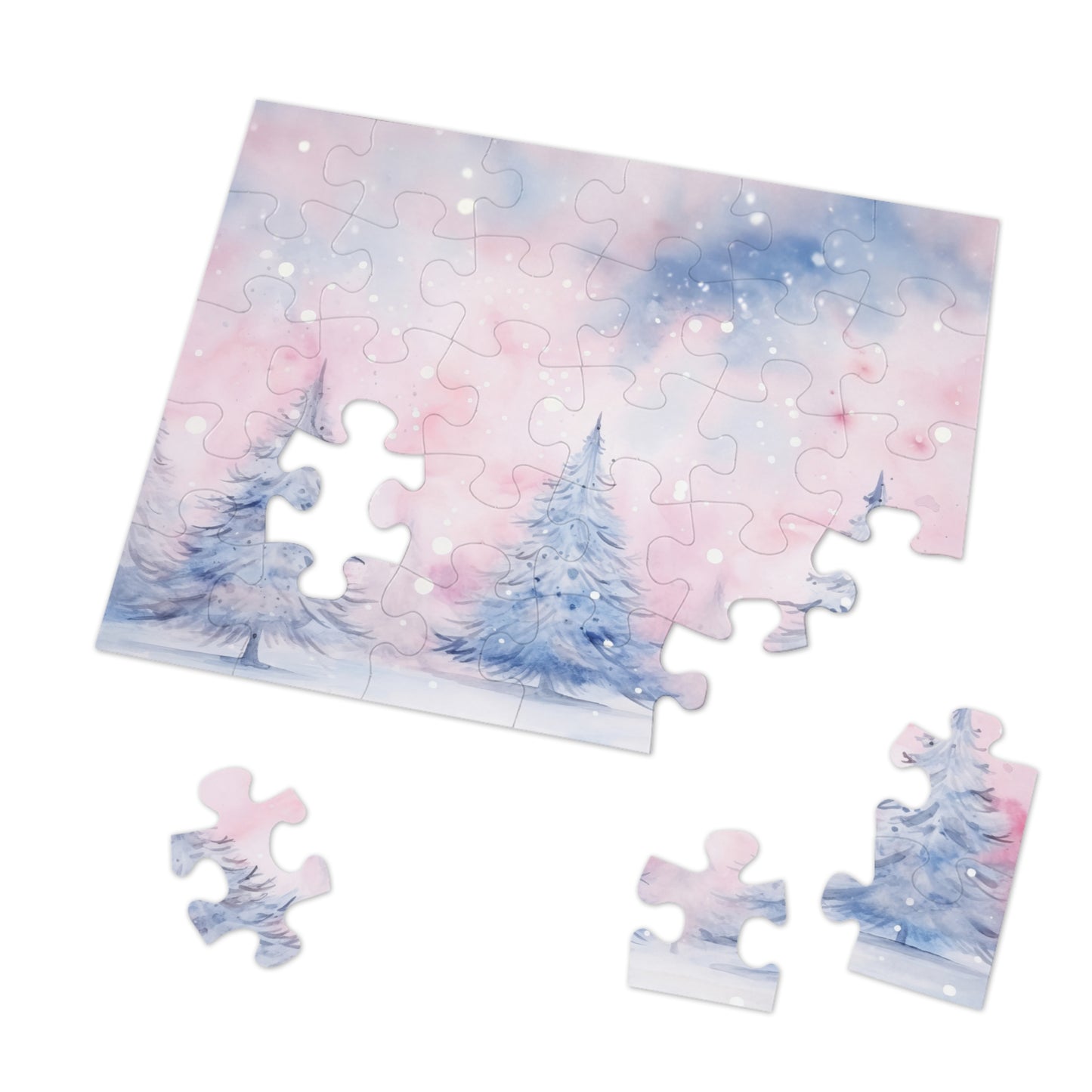 Puzzle, Christmas Trees, Personalised/Non-Personalised (30, 110, 252, 500,1000-Piece) Awd-552