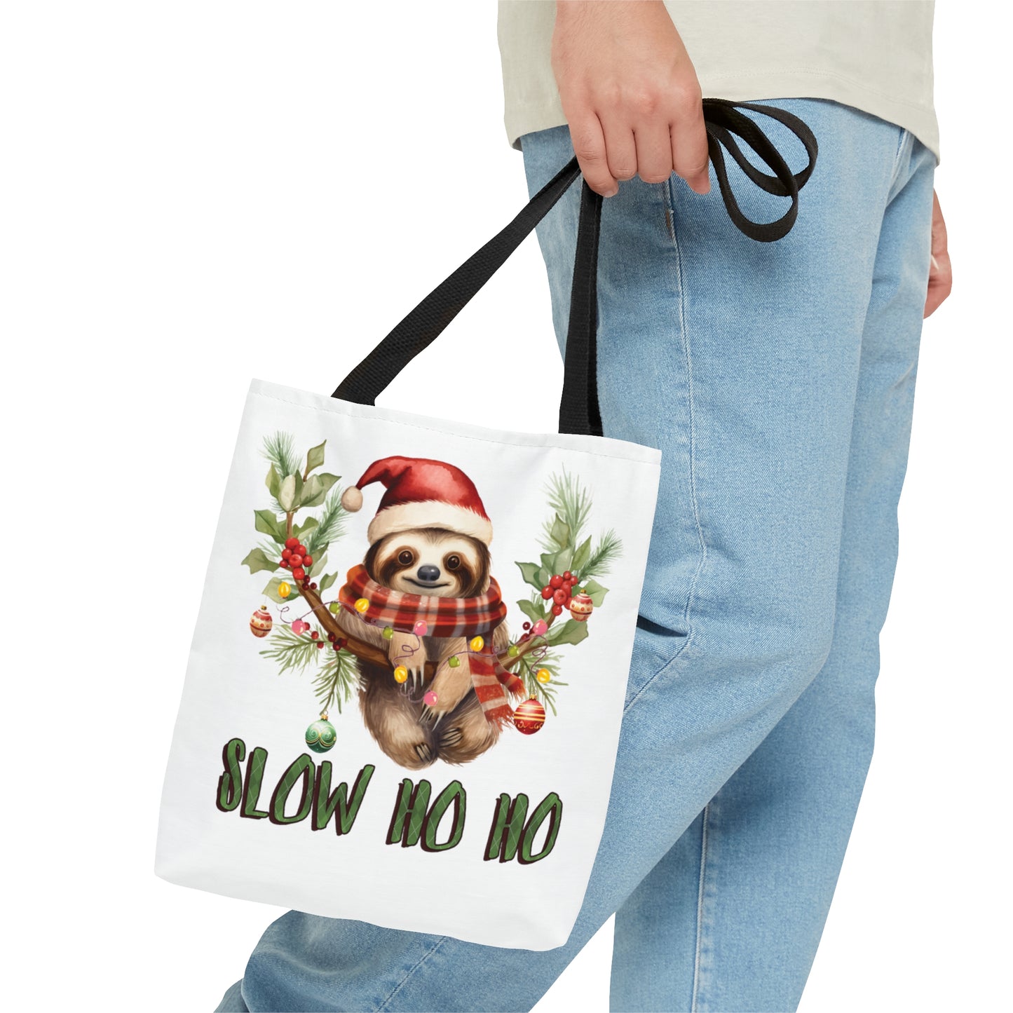 Tote Bag, Christmas, Sloth, Personalised/Non-Personalised Tote bag