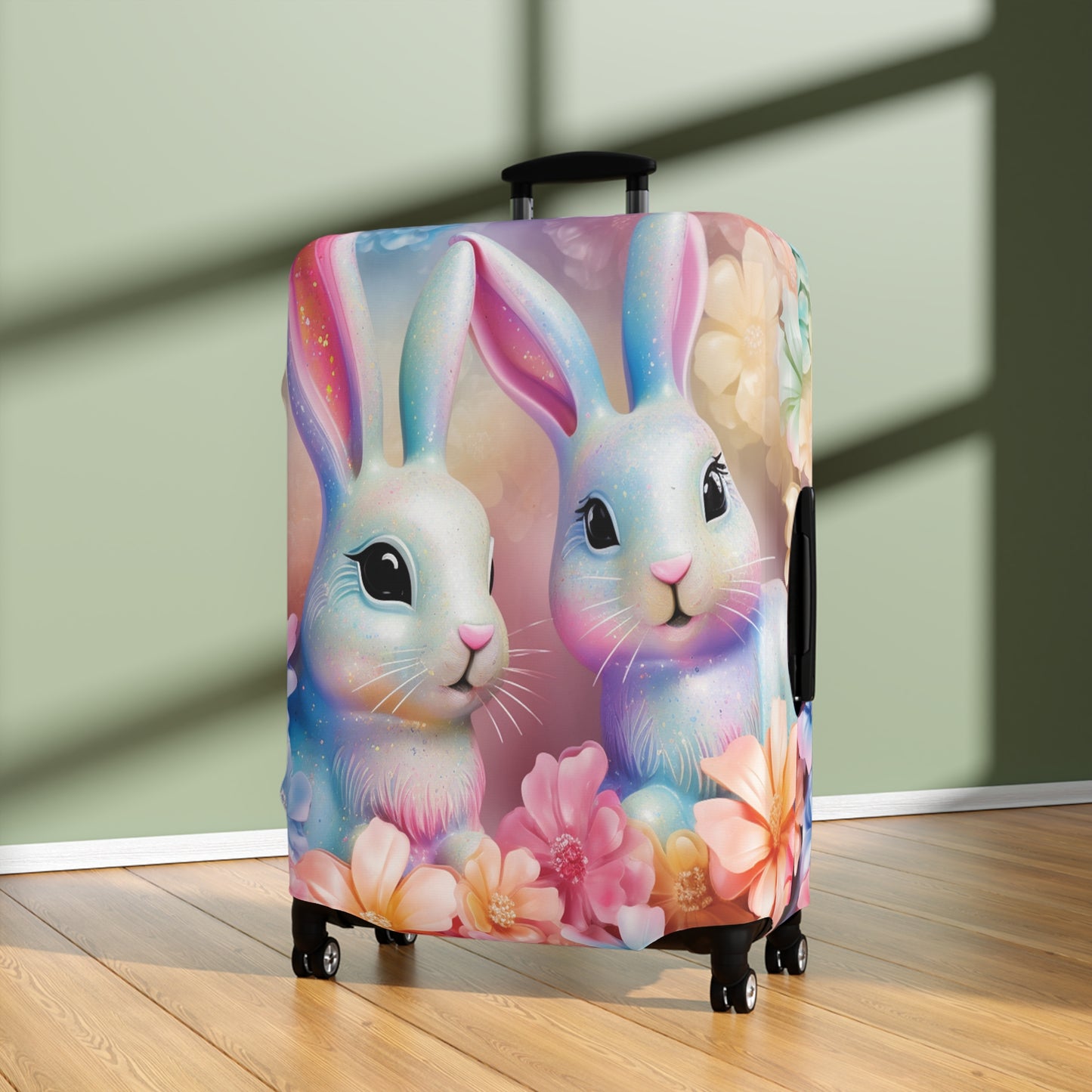 Luggage Cover, Easter, Floral Rabbits, awd-703