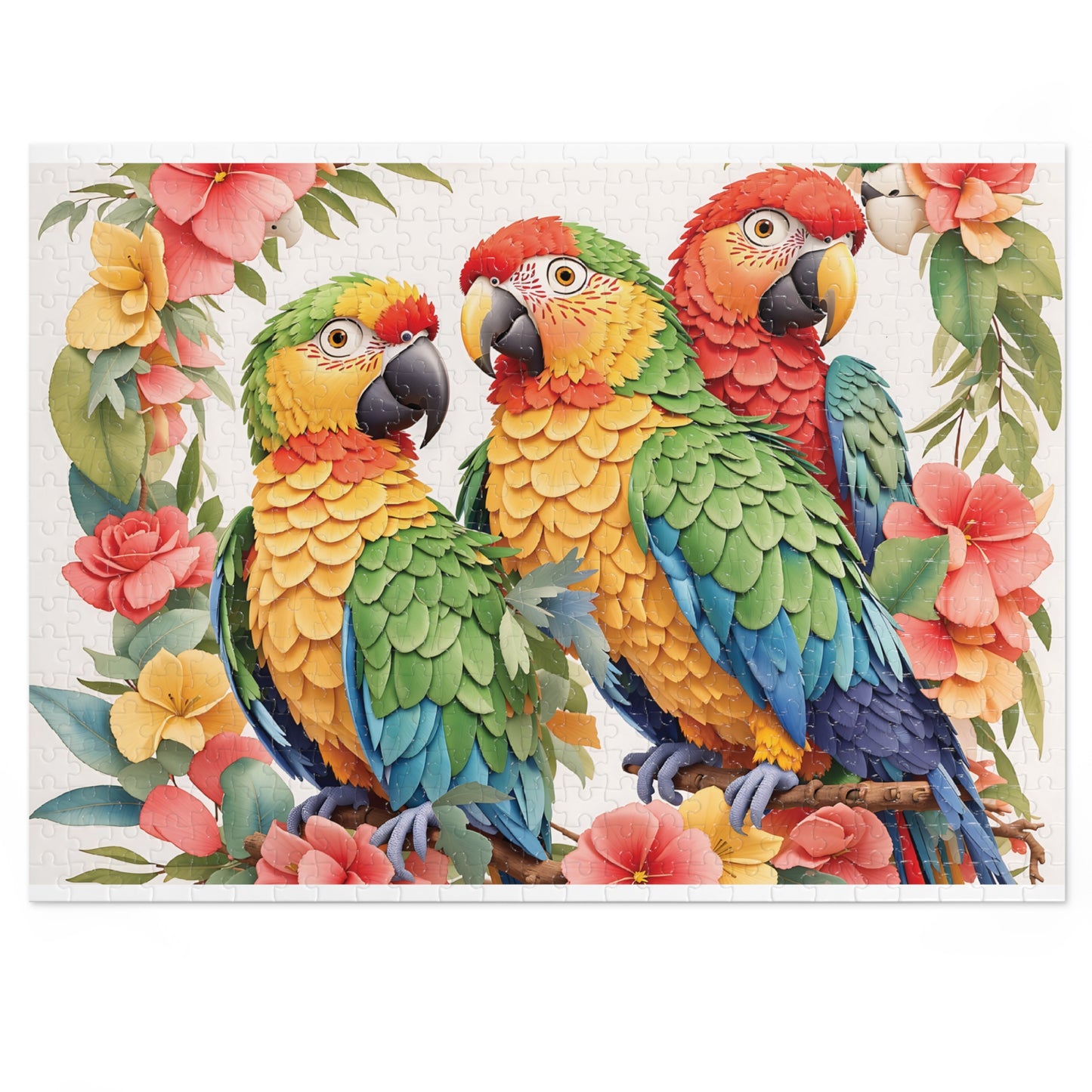 Jigsaw Puzzle, Parrots, Personalised/Non-Personalised (30, 110, 252, 500,1000-Piece)