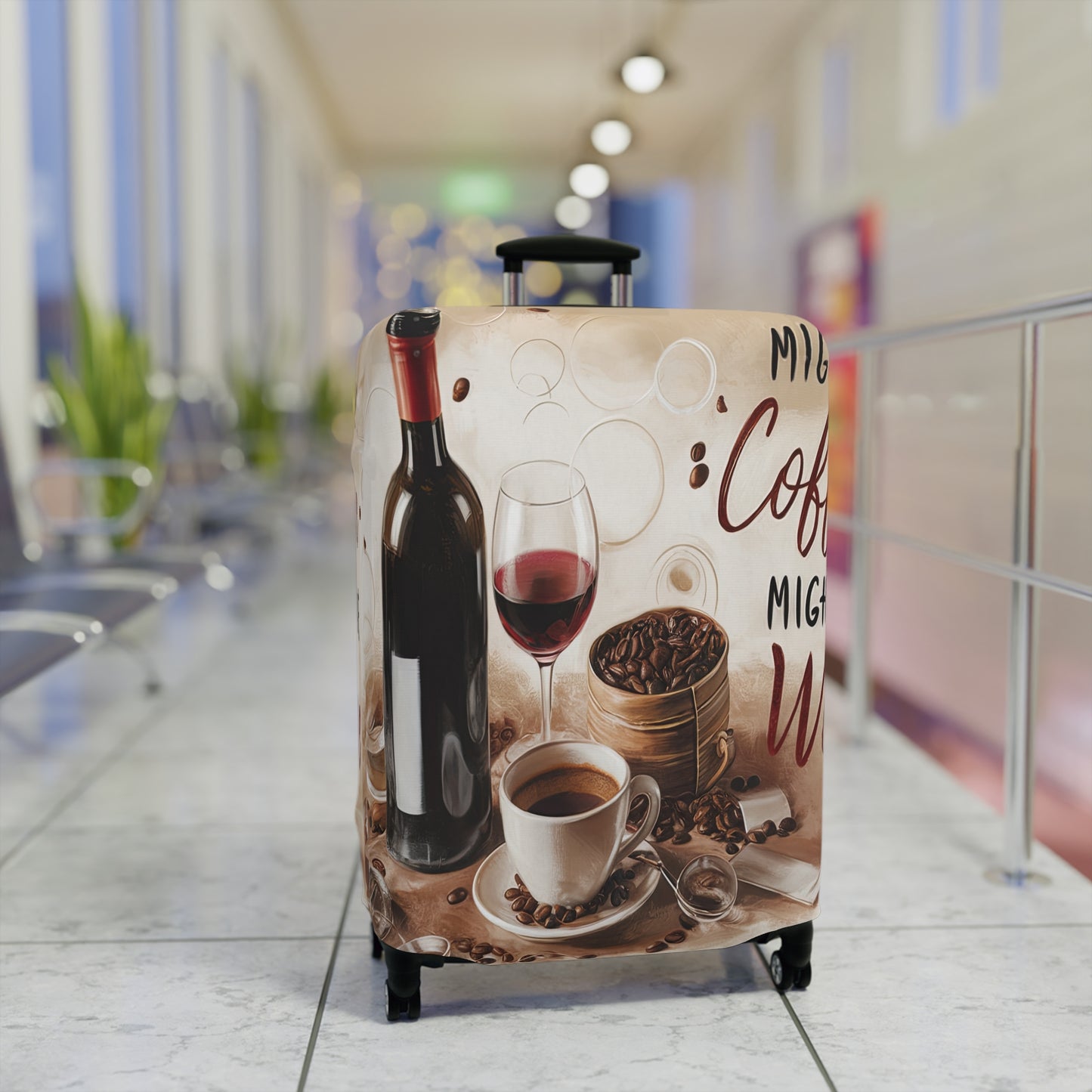 Luggage Cover, Might be Coffee might be Wine, awd-1707