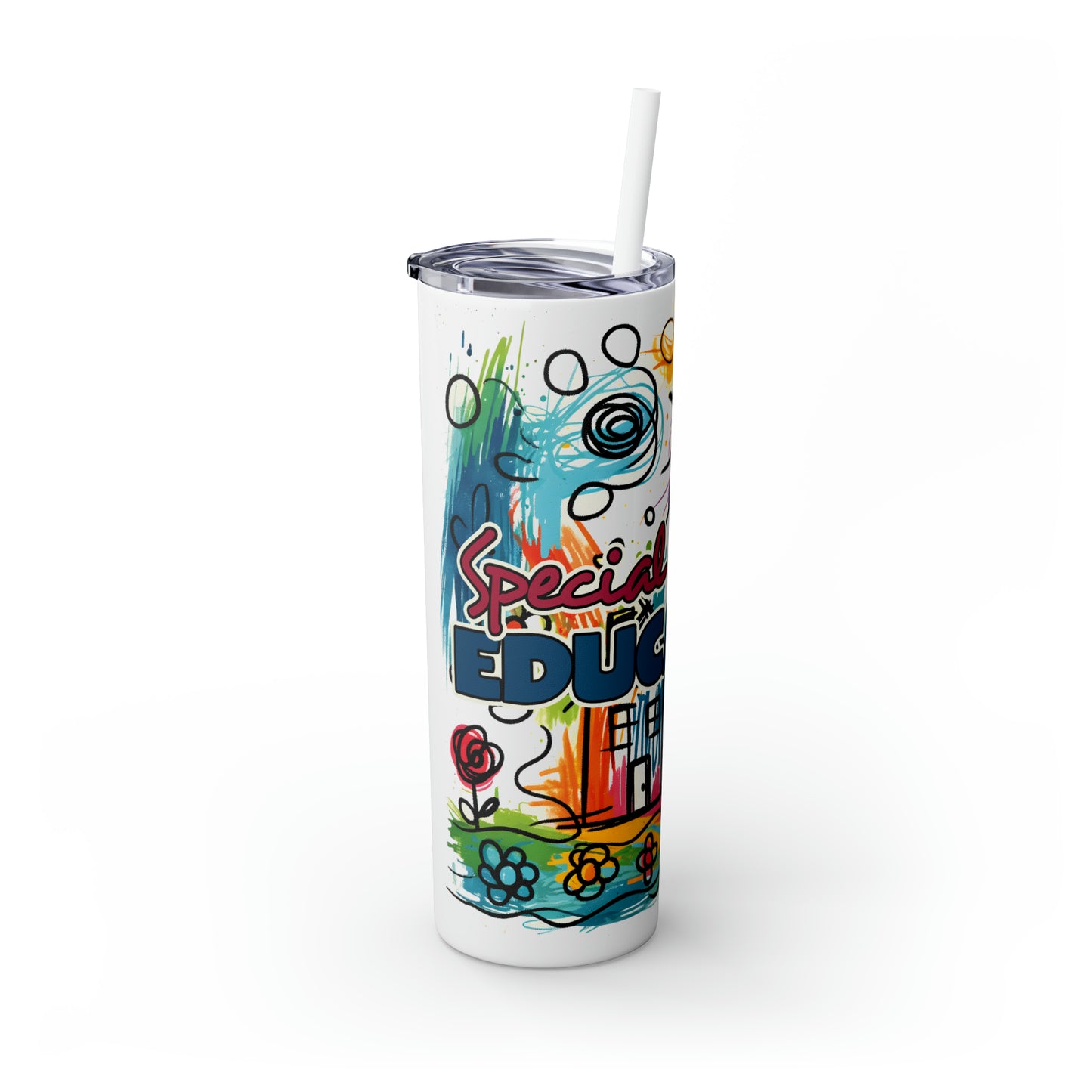 Skinny Tumbler with Straw, 20oz, Special Education