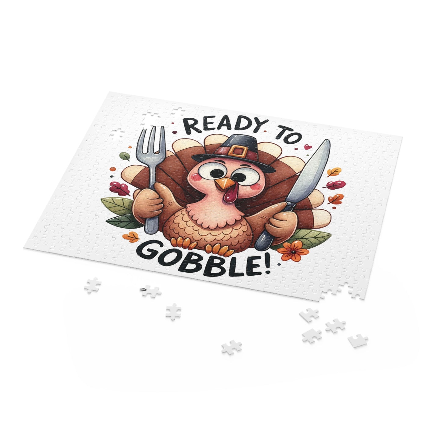 Personalised/Non-Personalised Puzzle, Thanks Giving,  Turkey, Ready To Gobble (120, 252, 500-Piece)