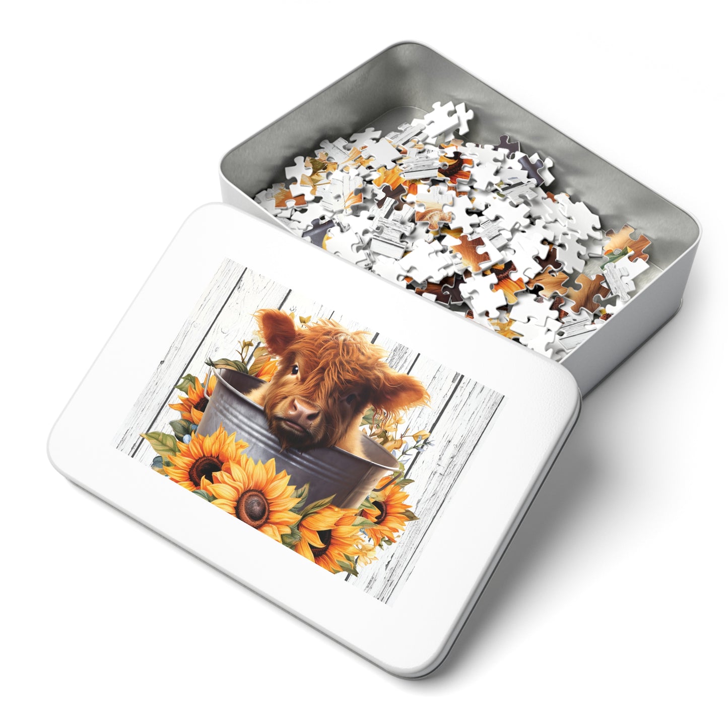 Jigsaw Puzzle, Highland Cow, Personalised/Non-Personalised (30, 110, 252, 500,1000-Piece)