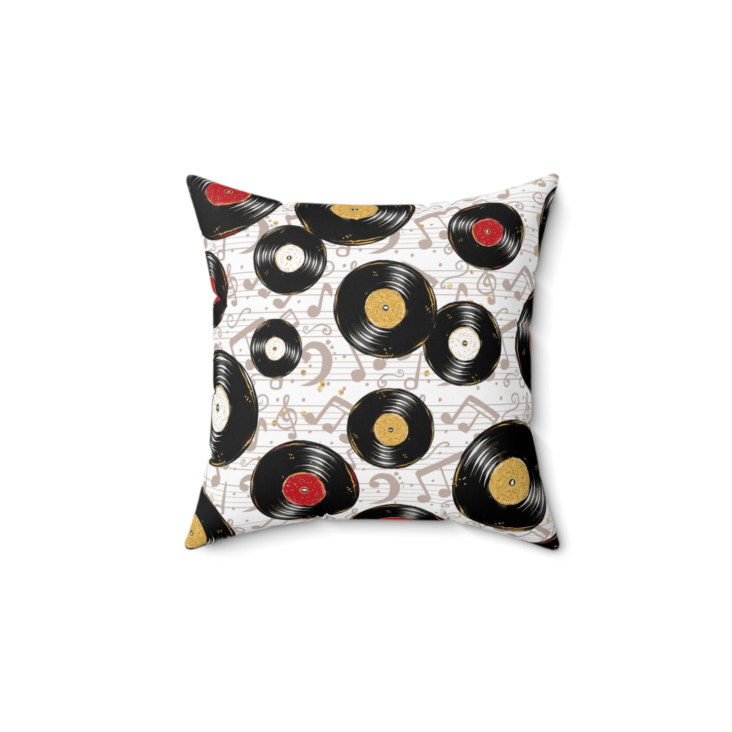 Spun Polyester Square Pillow, Music Cushion