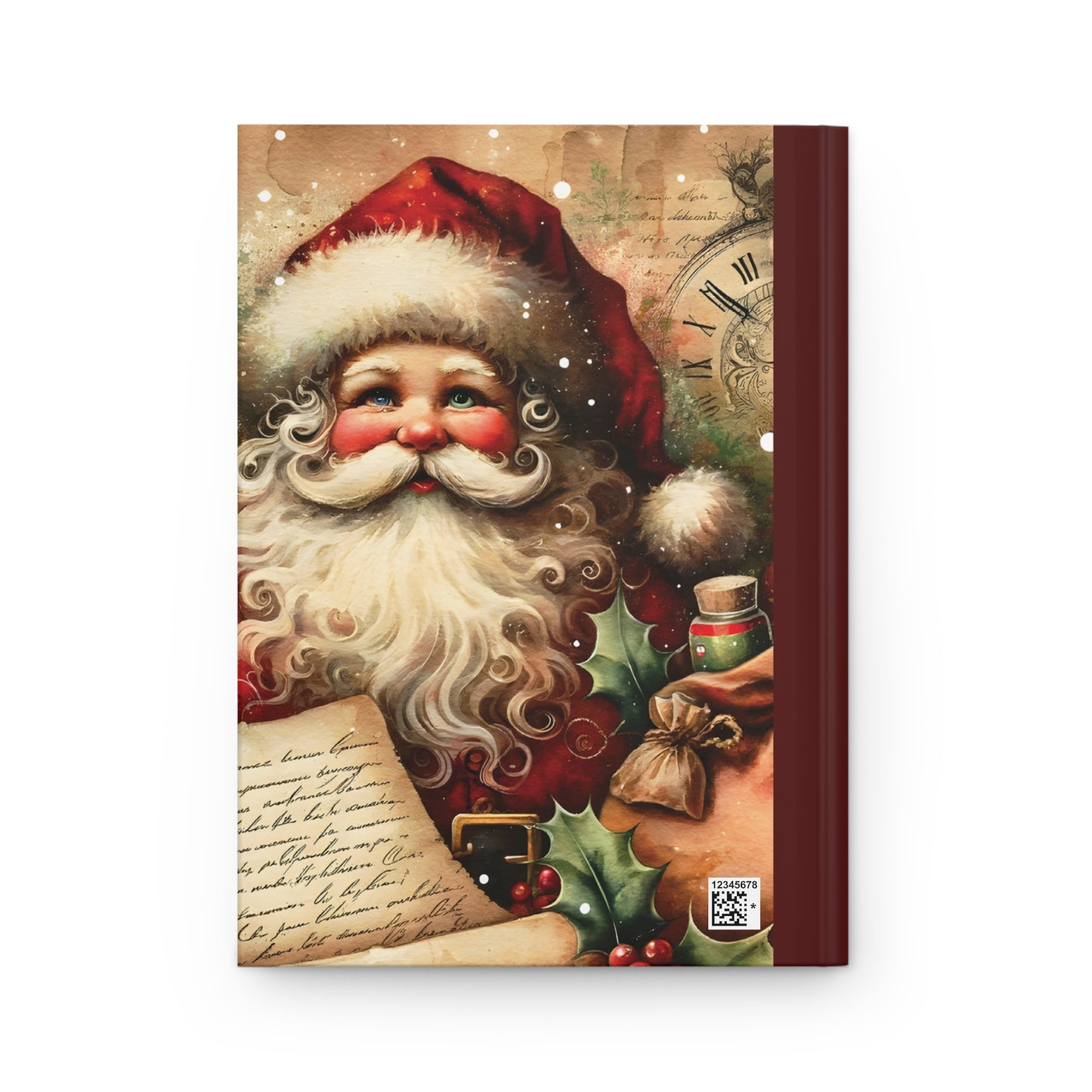 Personalised Hardcover Journal Matte, Christmas, Santa, awd-1480